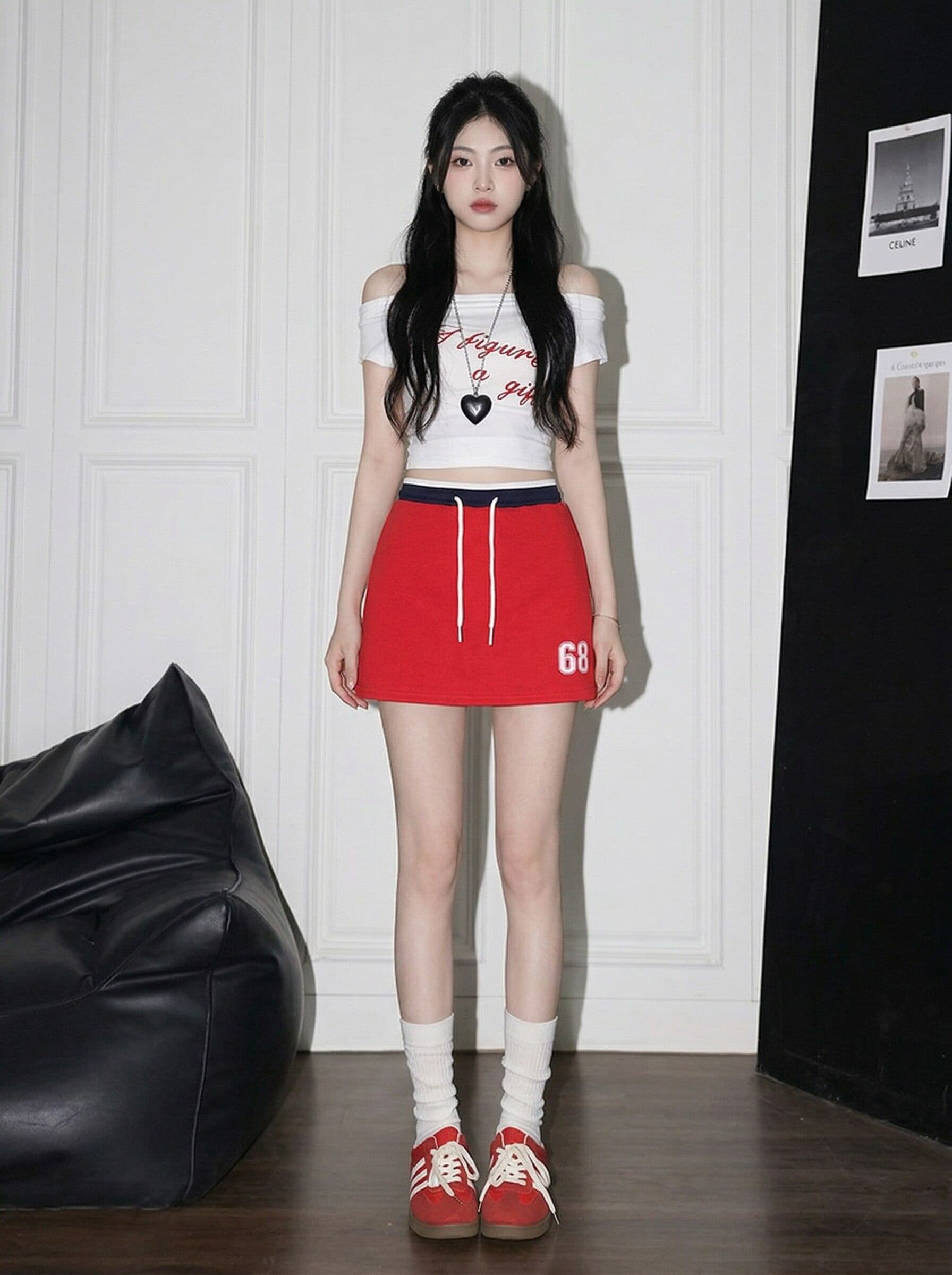 사람들 면 빈 가스 층 배색 테두리 펌프 로프 레이스업 한 마디 캐주얼 바지 여성 한국 스타일 다용도 외출용 넓은 다리가 짧다. 바지 상세 이미지 10