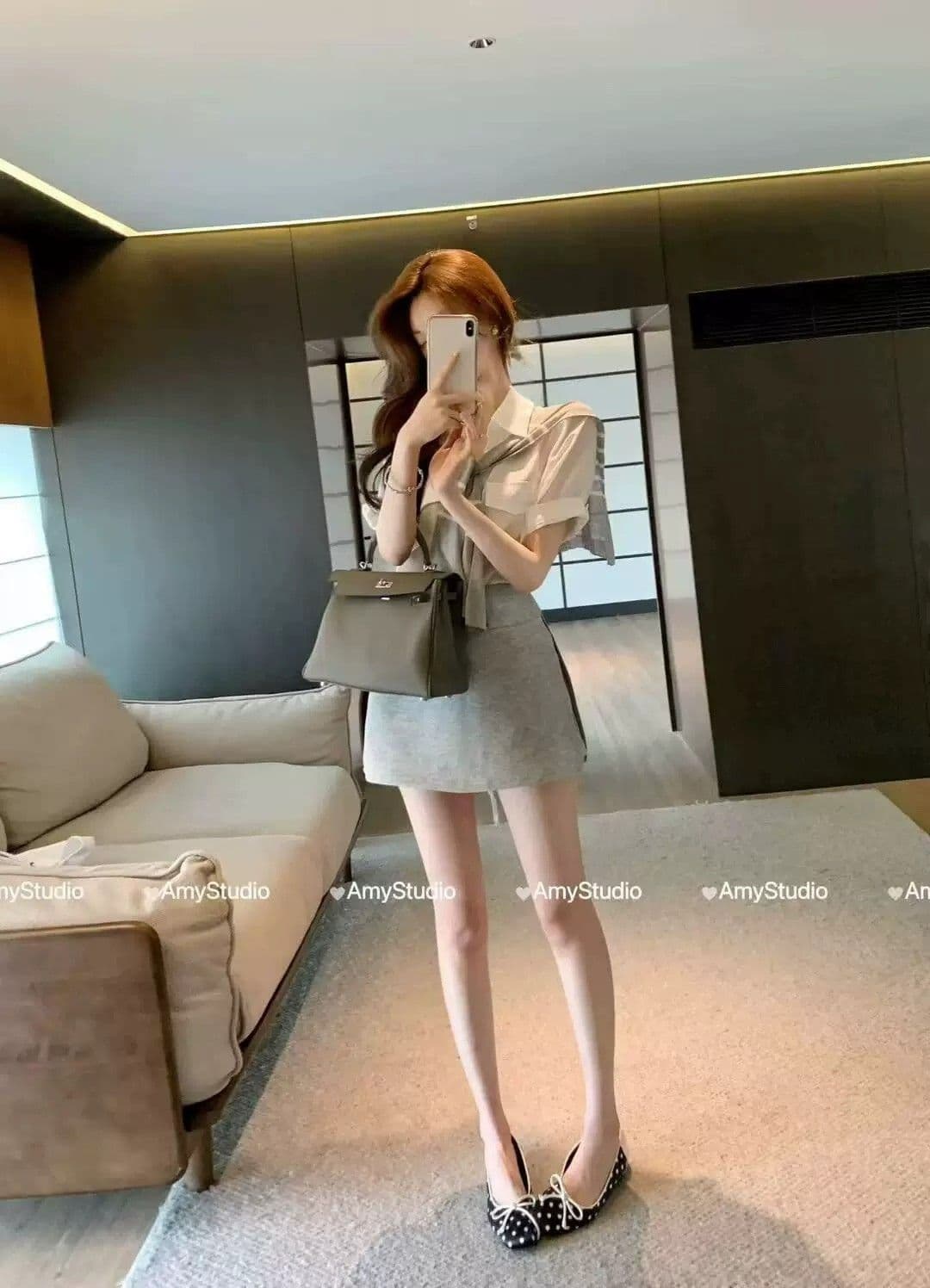 학원 스타일 패션 세트 여성 여름 새로운 느긋한 바람 반팔 셔츠 경기 숄 바지 연령 감소 슬림해 보이는 3종 세트 상세 이미지 12