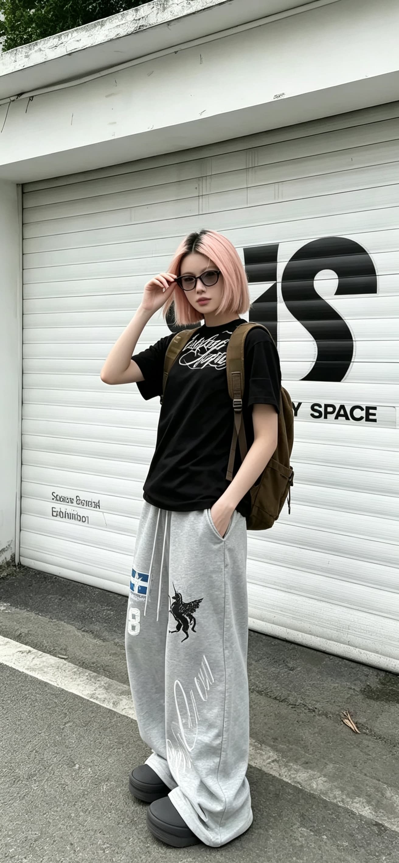 무거운 작업 자수 전쟁 말 캐주얼 바지 남녀 아메리칸 높음 거리 커플 무거운 루즈핏 스트레이트 허리밴드 웨이 바지 상세 이미지 8