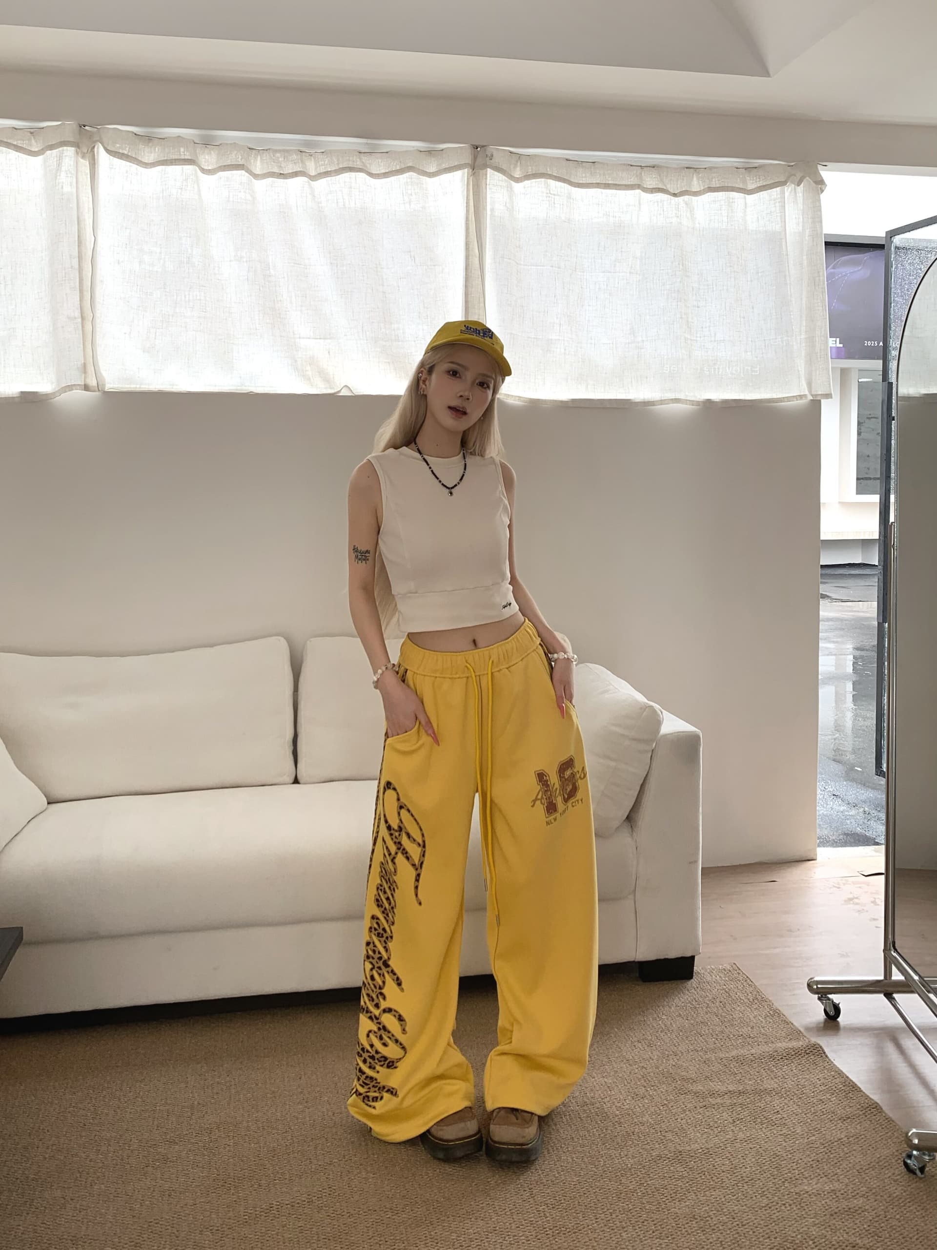 아메리칸 거리 레오파드 무늬 캐주얼 스트라이프 모통이 칼 바지 남녀 루즈핏 재즈 댄스 운동 긴 바지 넓은 다리 춤추기 웨이 바지 상세 이미지 6