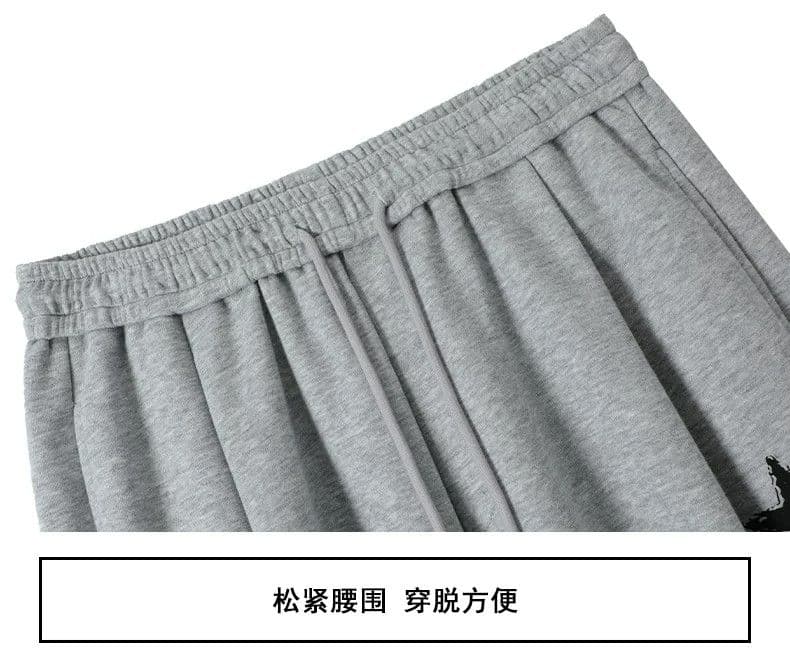 순수한 Mianhua 면 복합 캐주얼 운동 웨이 바지 여성 봄 가을 하이웨이스트 루즈핏 슬림해 보이는 스트레이트 넓은 다리 운동 바지 상세 이미지 7