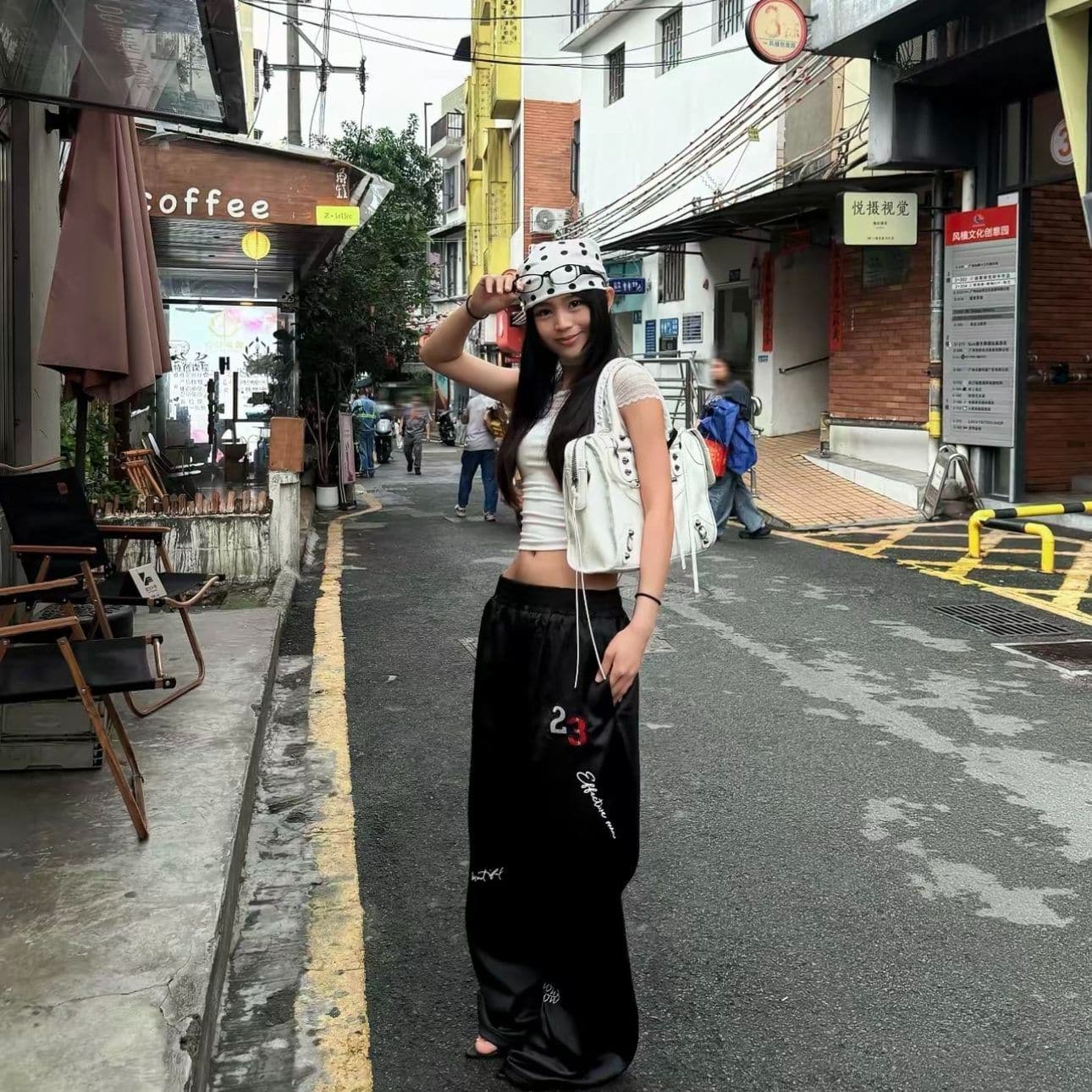 좋은 품질 원본 올린 사람 : 에디션 느긋한 바람 새틴 도루 센스 운동 캐주얼 긴 바지 남녀 여름 차가운 센스 와이드 레그 팬츠 이미지 2