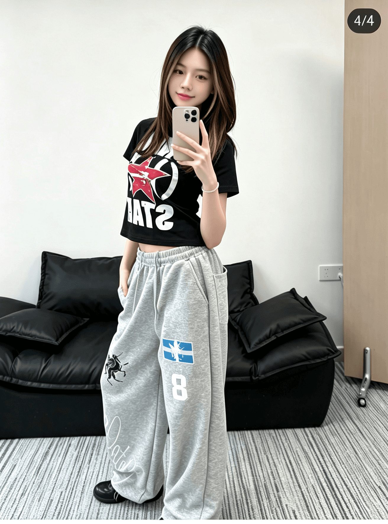 무거운 작업 자수 전쟁 말 캐주얼 바지 남녀 아메리칸 높음 거리 커플 무거운 루즈핏 스트레이트 허리밴드 웨이 바지