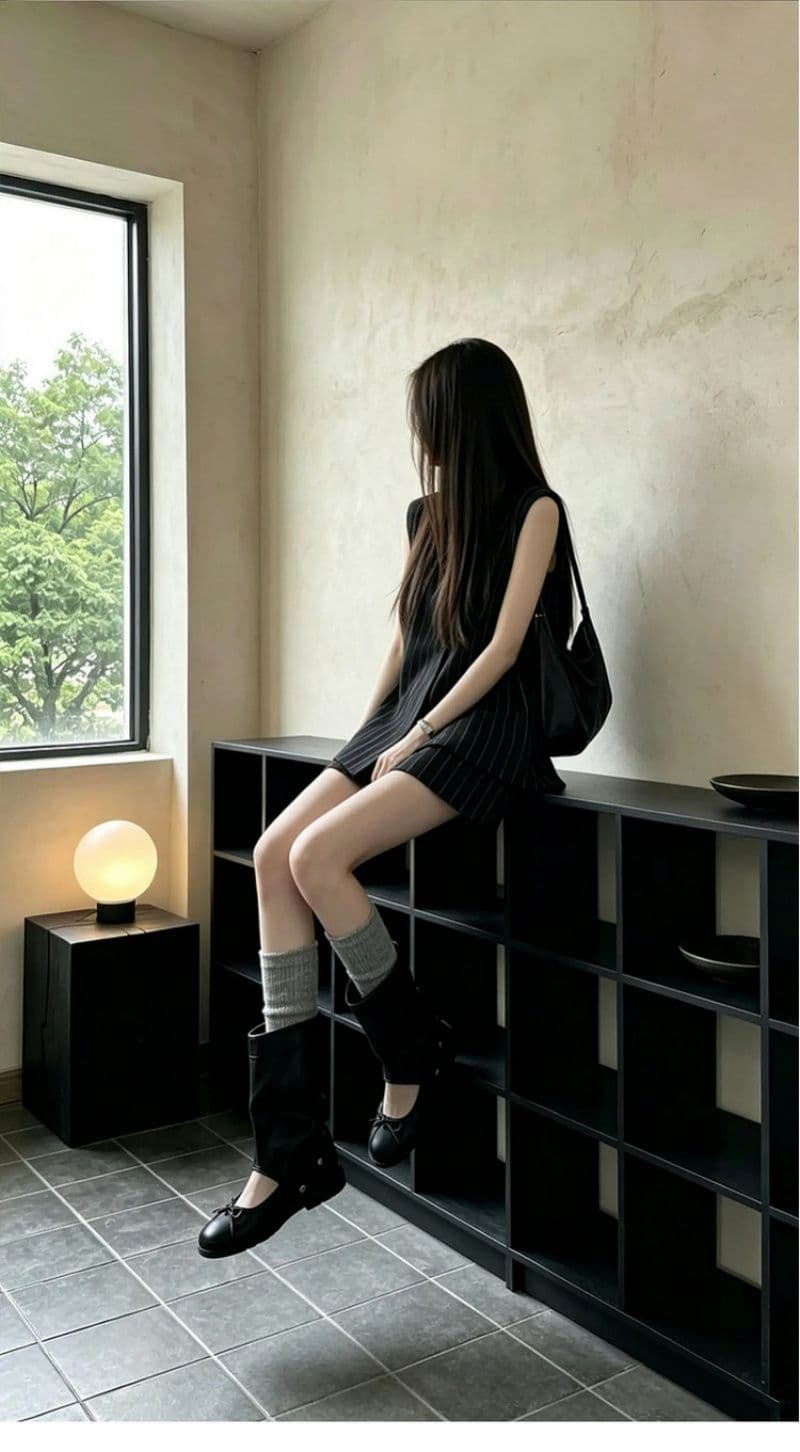오래된 돈 바람 착용 가져 가라. 고급 센스 스트라이프 민소매 드레스 아이들 여름 2026 새로운 자이언트 잘 생긴 미니 스커트 세트 상세 이미지 3
