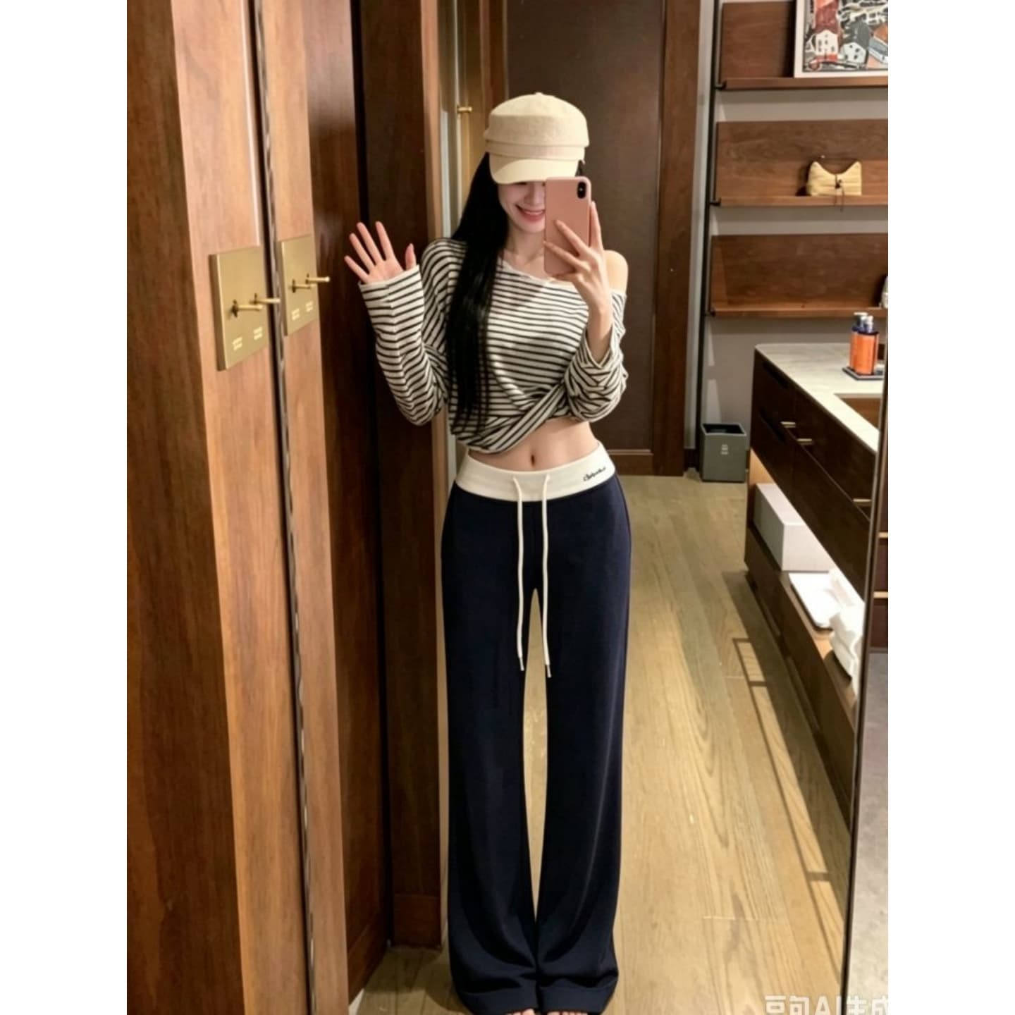 광저우 원본 남자 바 면 280 그램 자수 공예 도루 센스 몸매 가꾸기 슬림해 보이는 운동 바지 여성 상세 이미지 4