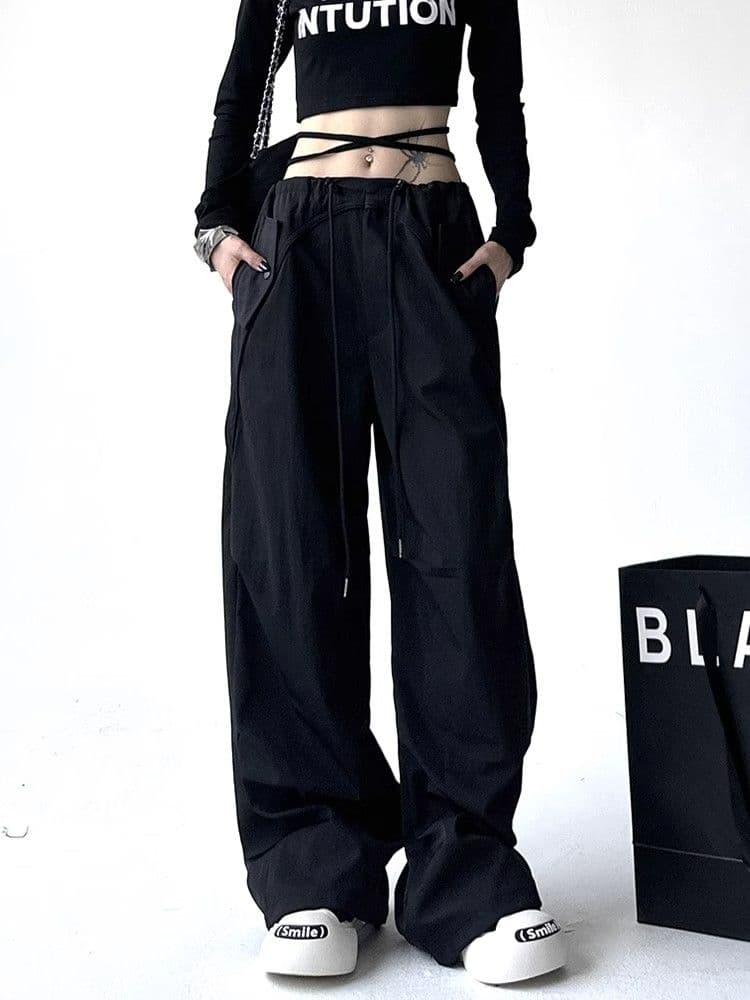 아메리칸 워크웨어 팬츠 여성 2026 봄 가을 기능 워크웨어 빅 포켓 높음 거리 넓은 다리 루즈핏 우아한 악당 센스 바닥 청소 긴 바지 상세 이미지 8