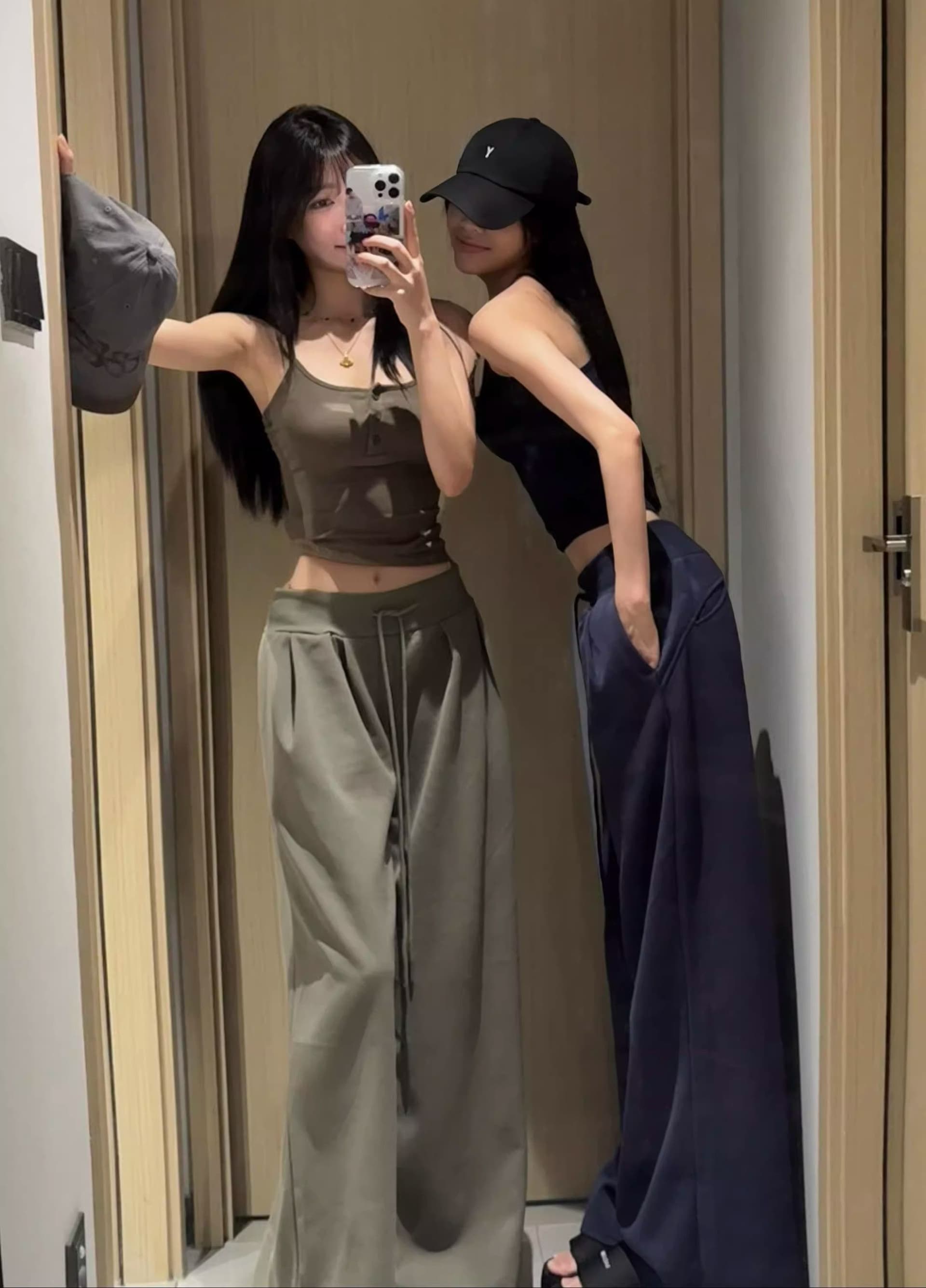 순수한 Mianhua 면 복합 아메리칸 레트로 조수 브랜드 캐주얼 바지 여성 2026 봄 가을 스트레이트 넓은 다리 바닥 청소 롱 바지 상세 이미지 3