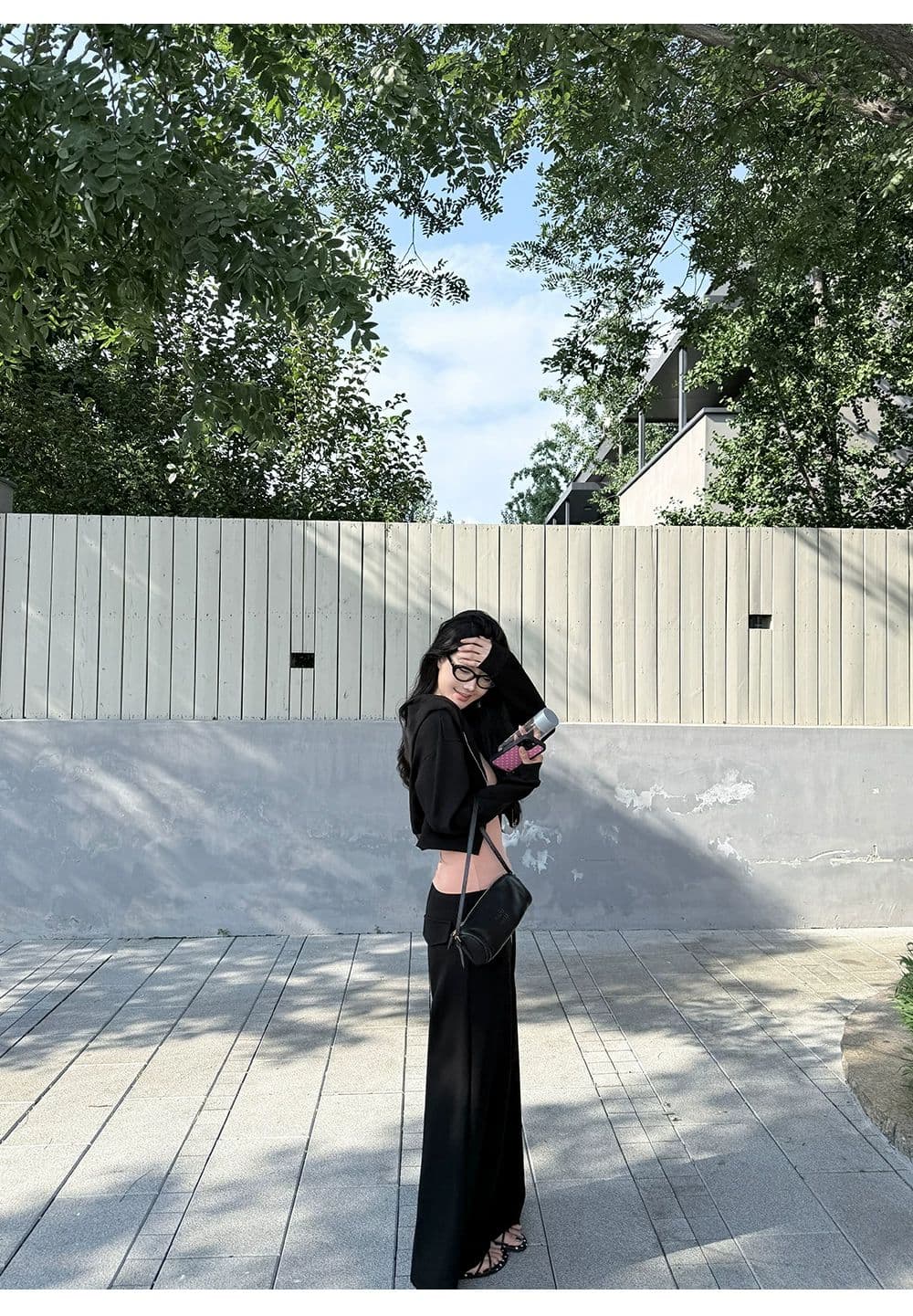 쇼트 스타일 긴팔 후드 티 스웨터 재킷 인사이드 가져 가라. 캐미솔 여성 의류 가을 캐주얼 바지 긴 바지 느긋한 3종 세트 상세 이미지 42