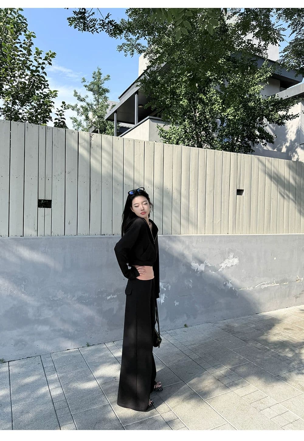 쇼트 스타일 긴팔 후드 티 스웨터 재킷 인사이드 가져 가라. 캐미솔 여성 의류 가을 캐주얼 바지 긴 바지 느긋한 3종 세트 상세 이미지 44