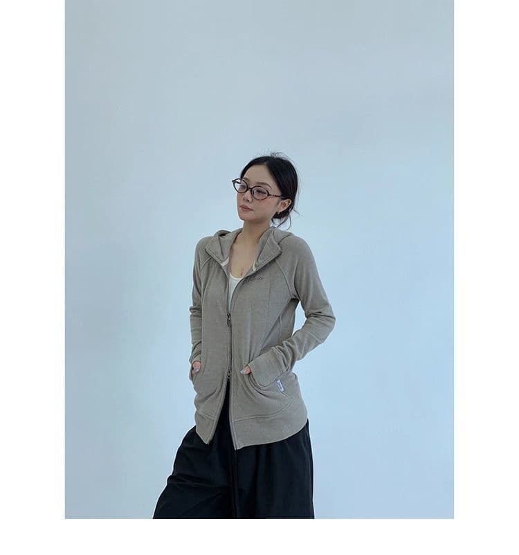 가을 종이 사람들 얇은 스타일 몸매 가꾸기 쇼트 스타일 후드 여성 코트 레트로 캐주얼 느긋한 니트 오픈 가디건 맨위 상세 이미지 6