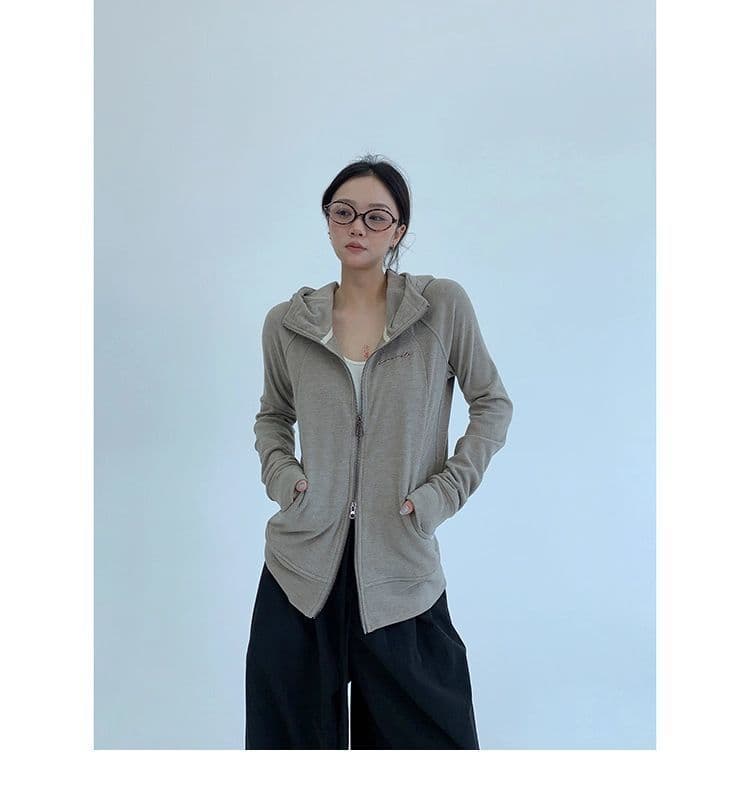 가을 종이 사람들 얇은 스타일 몸매 가꾸기 쇼트 스타일 후드 여성 코트 레트로 캐주얼 느긋한 니트 오픈 가디건 맨위 상세 이미지 7