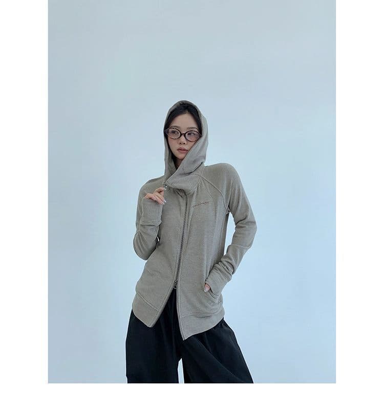 가을 종이 사람들 얇은 스타일 몸매 가꾸기 쇼트 스타일 후드 여성 코트 레트로 캐주얼 느긋한 니트 오픈 가디건 맨위 상세 이미지 9
