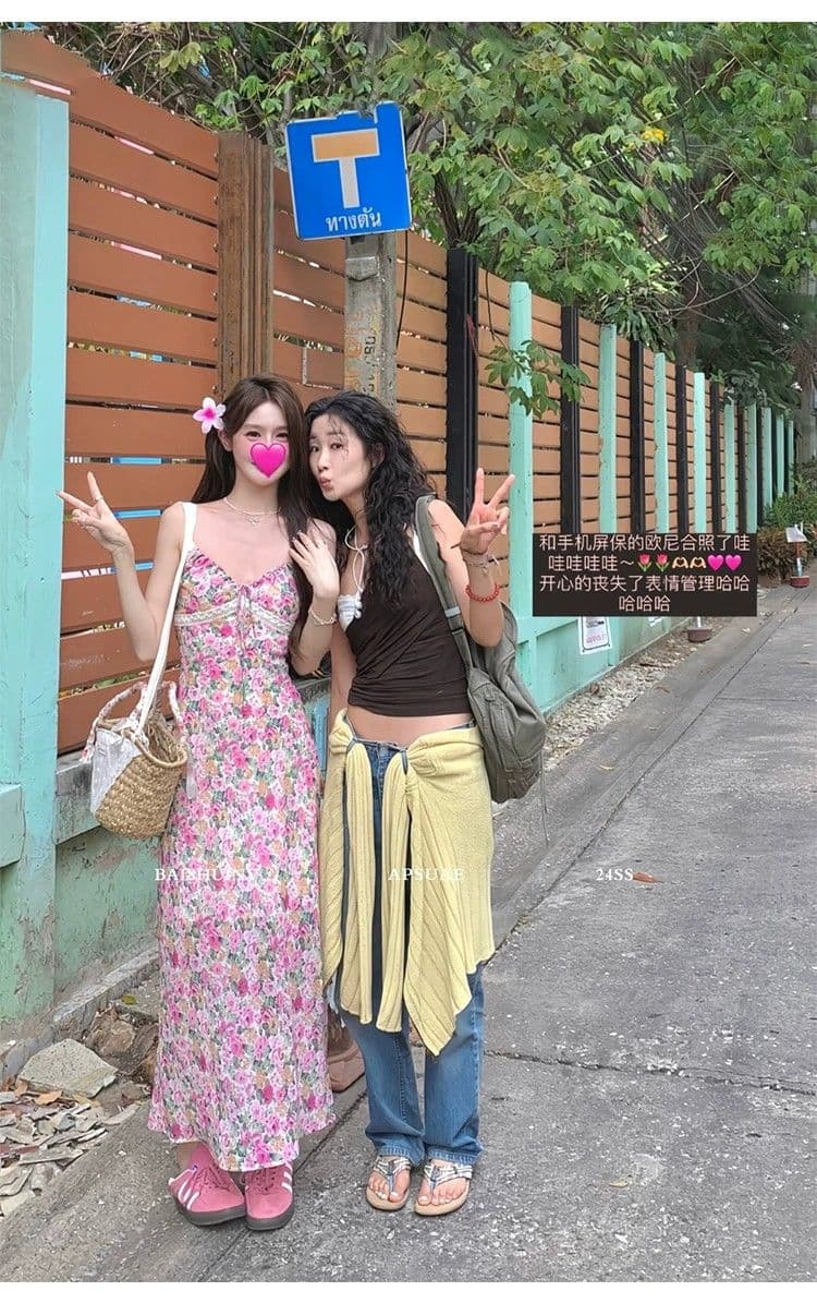 인터넷 유명인 섹시함 V넥 몸매 가꾸기 슬림해 보이는 민소매 타이트 스커트 롱 스커트 프랑스식 핫걸 바람 레이스 조각 슬립 드레스 상세 이미지 11