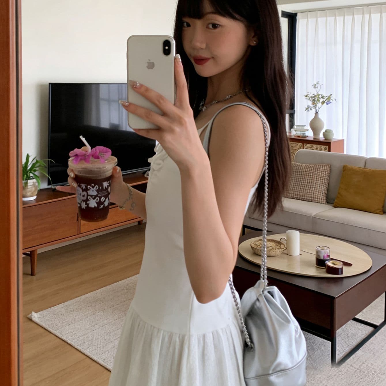 한 부서 스트랩 주름 조끼 슬립 여름 미니멀리즘 몸매 가꾸기 이중층 레이스 치마 인사이드 가져 가라. 외출용 아름다운 맨위 이미지 4
