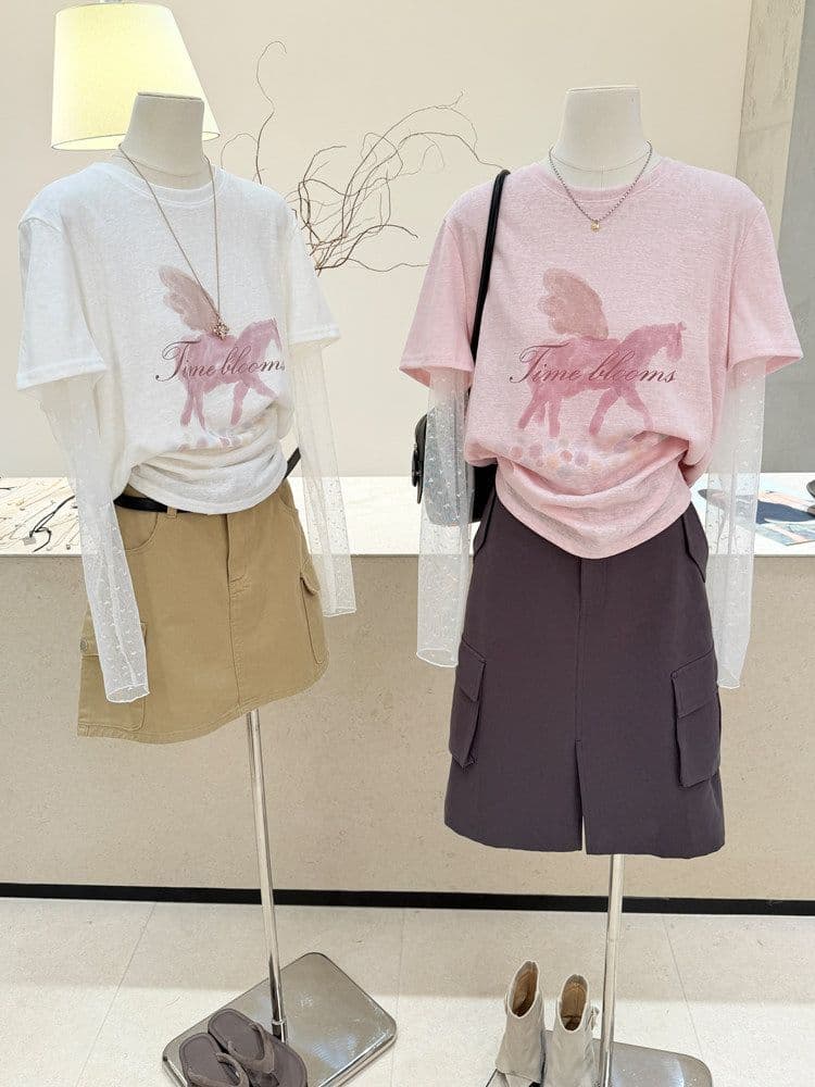 눈꽃 면 케이블 루오 Na 칼라 빅 사이즈 300 근 긴팔 티셔츠 여성 여름 패치워크 망사 태양 보호 셔츠 캐주얼 맨위 상세 이미지 9