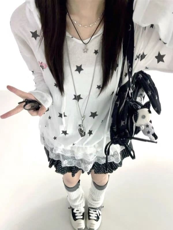 광저우 눈꽃 면 자외선 차단 블라우스 여성 이미지 3