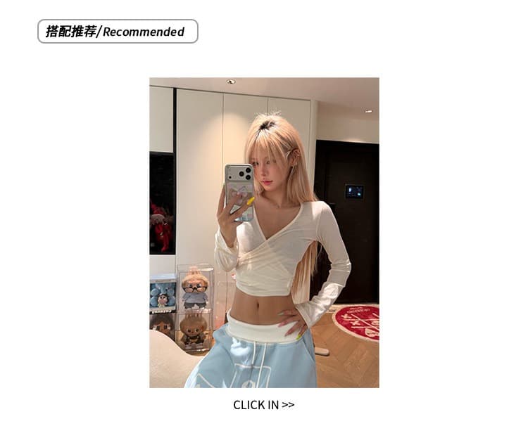 아메리칸 알파벳 십자가 프린트 뒤집다 허리 디자인 센스 넓은 다리 웨이 바지 남녀 루즈핏 캐주얼 긴 바지 상세 이미지 3