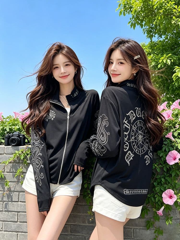 원단 모방 눈꽃 면 원본 마 다용도 루즈핏 자외선 차단 재킷 여름 자외선 차단 오픈 가디건 여성 2026 스탠드 칼라 상세 이미지 9