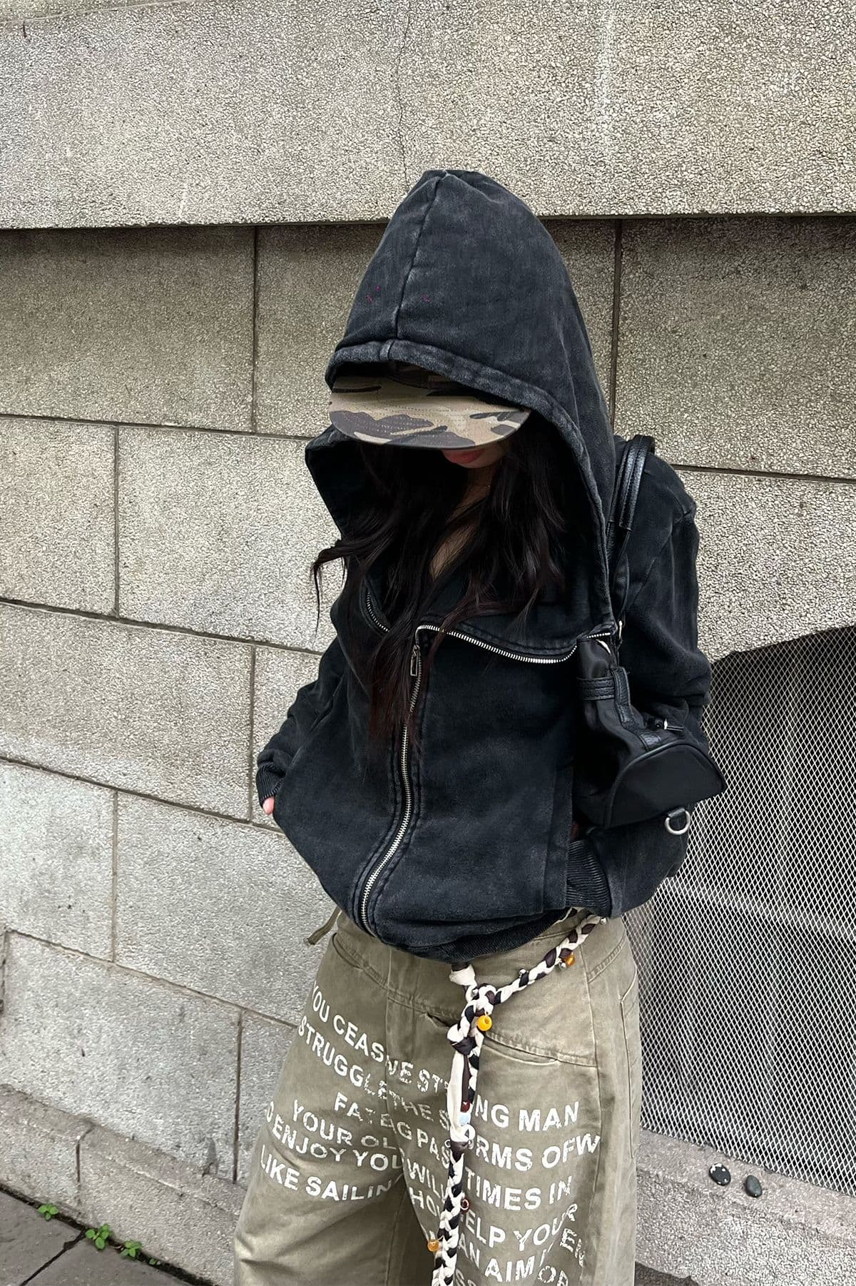 원본 것 순수한 Mianhua 면 복합 워시 물 마 오래된 레트로 후드 오픈 가디건 후드티 다용도 ins 재킷