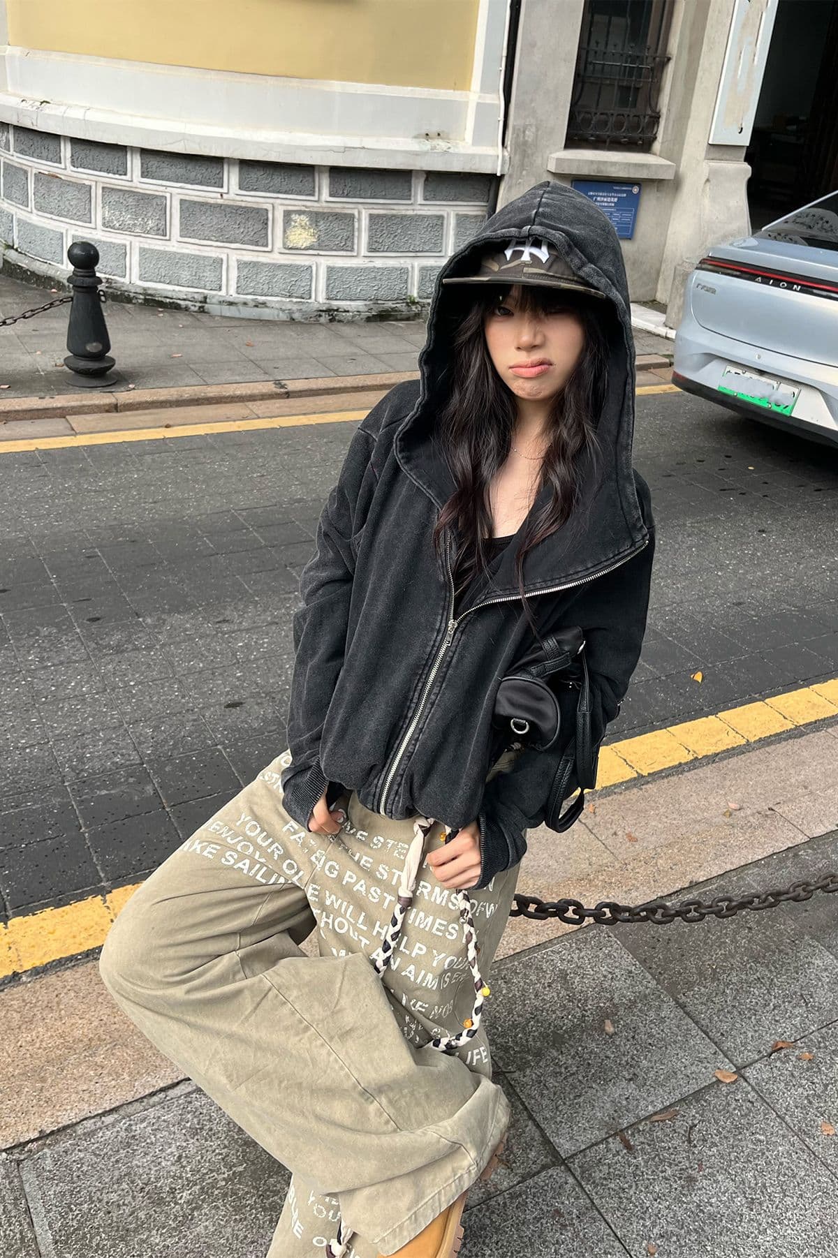 원본 것 순수한 Mianhua 면 복합 워시 물 마 오래된 레트로 후드 오픈 가디건 후드티 다용도 ins 재킷 상세 이미지 3