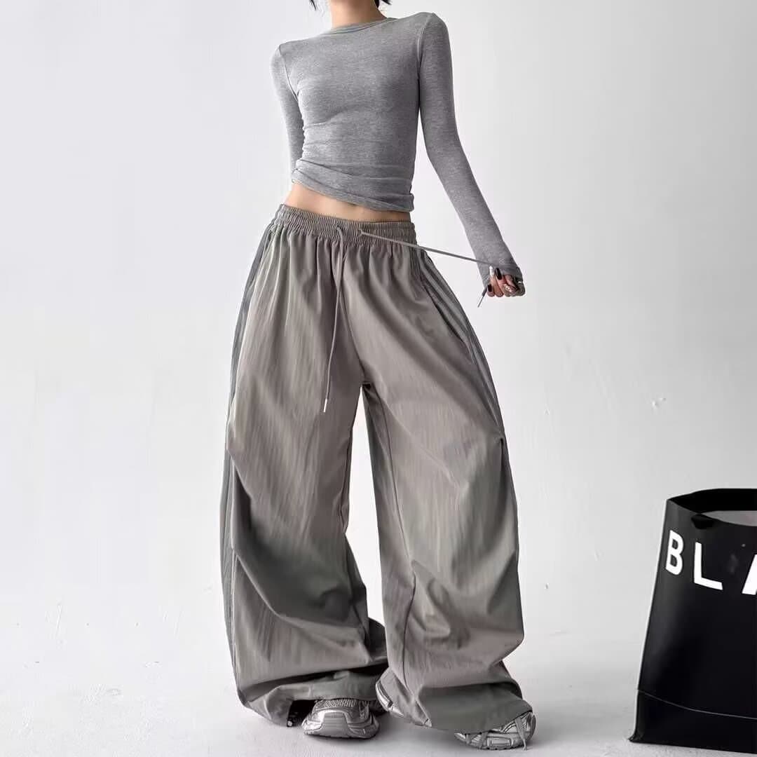 캐주얼 긴 바지 26 봄 여름 가정 편안함 캐주얼 루즈핏 마이크로 모통이 칼 핏 스타일 더블 색상 긴 바지 이미지 2