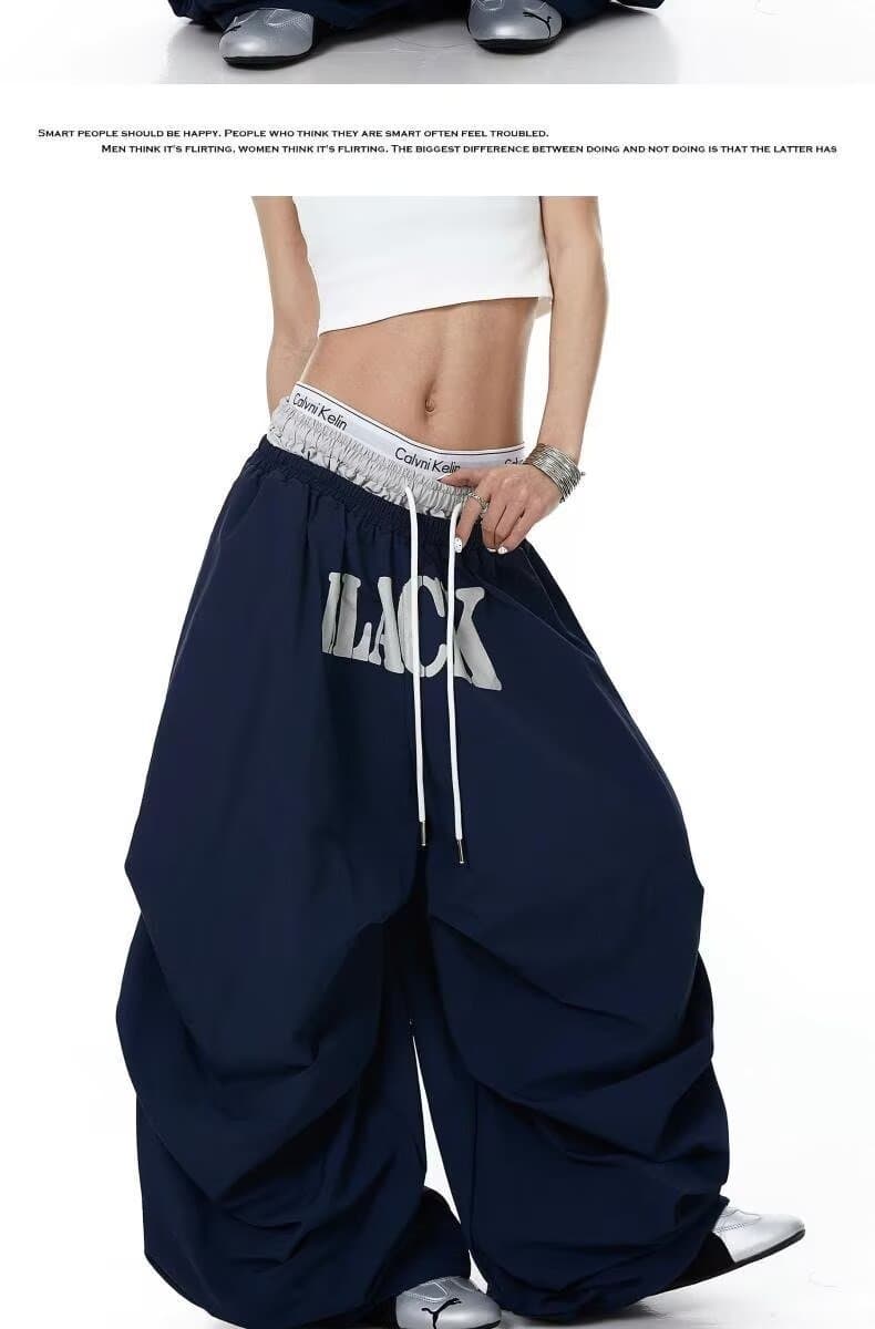 아메리칸 레트로 핫걸 캐주얼 바지 여성 2026 여름 새로운 루즈핏 슬림해 보이는 다용도 스트레이트 넓은 다리 운동 바지 트렌디 상세 이미지 4
