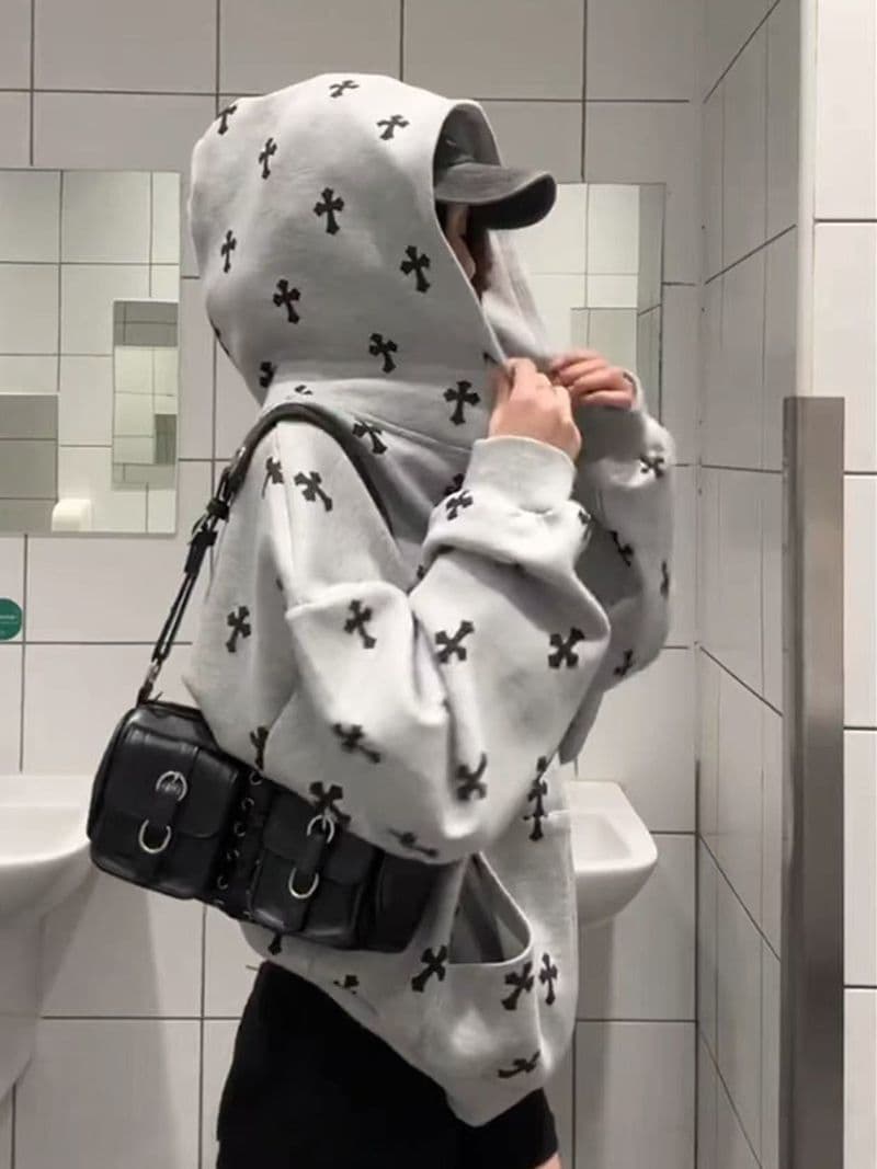 얇은 스타일 털이 있는 자수 이후 패키지 칼라 순수한 Mianhua 면 복합 후드티 여성 이미지 2