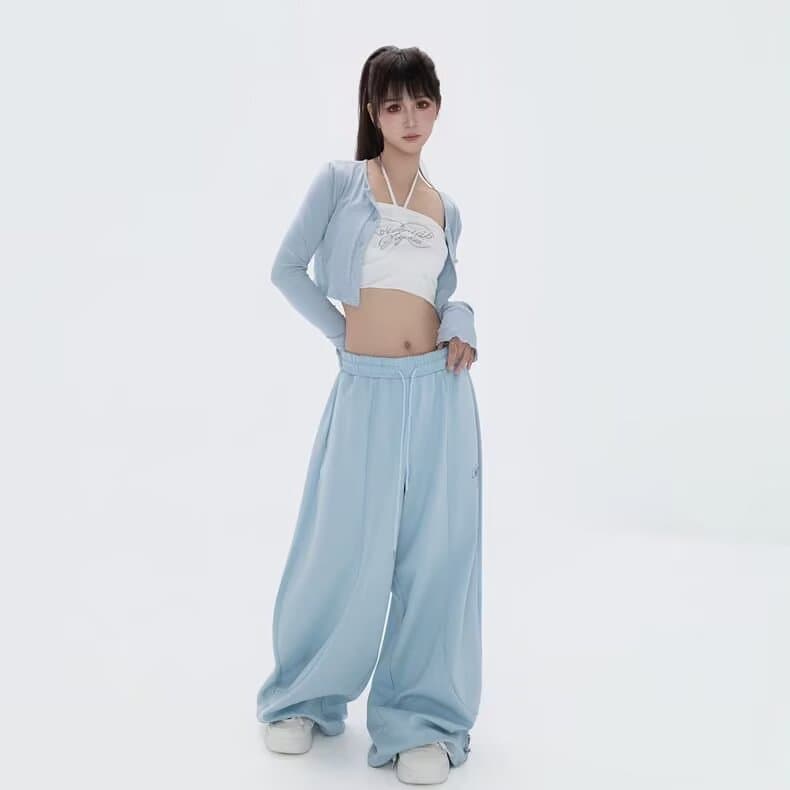 패션 인기 아메리칸 알파벳 주름 낙하산 병 워크웨어 팬츠 순면 남자 바 면 재즈 댄스 바지 슬림해 보이는 모통이 칼 바지 이미지 4