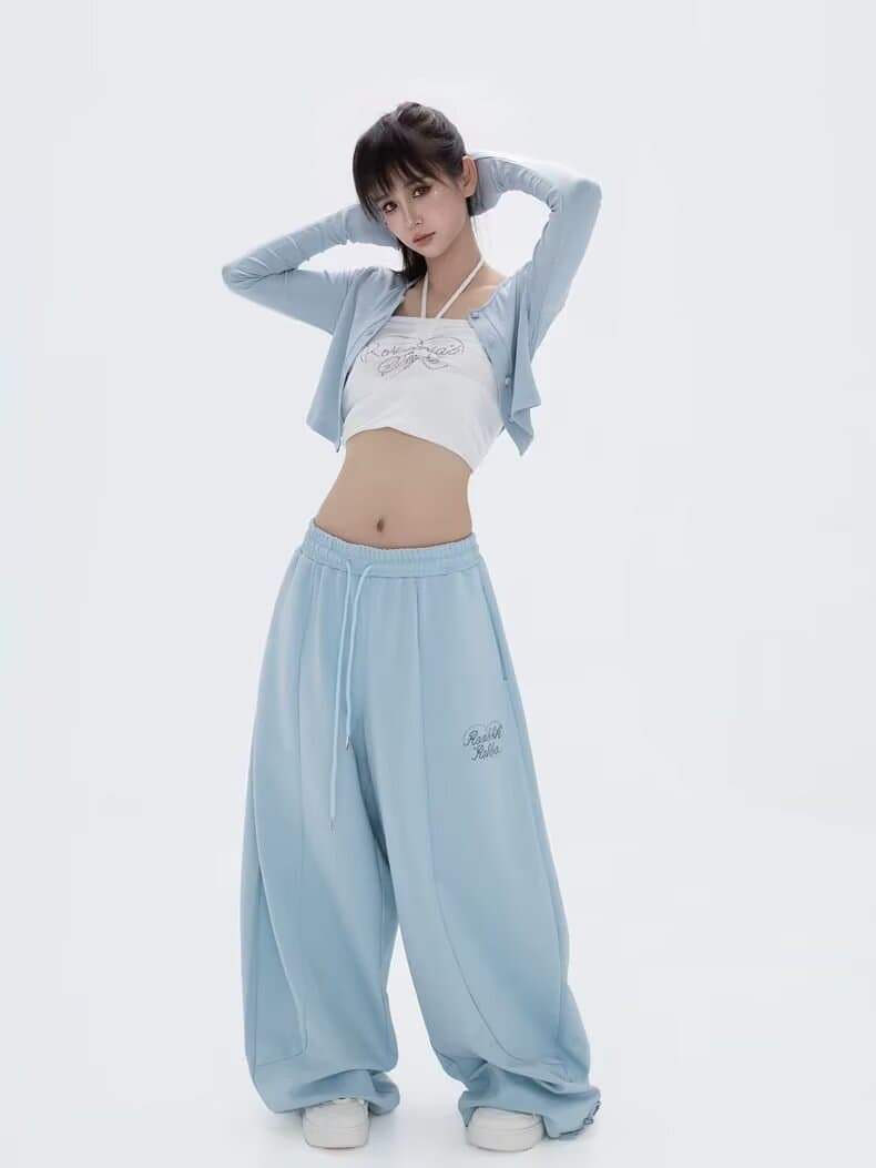 패션 인기 아메리칸 알파벳 주름 낙하산 병 워크웨어 팬츠 순면 남자 바 면 재즈 댄스 바지 슬림해 보이는 모통이 칼 바지 상세 이미지 10