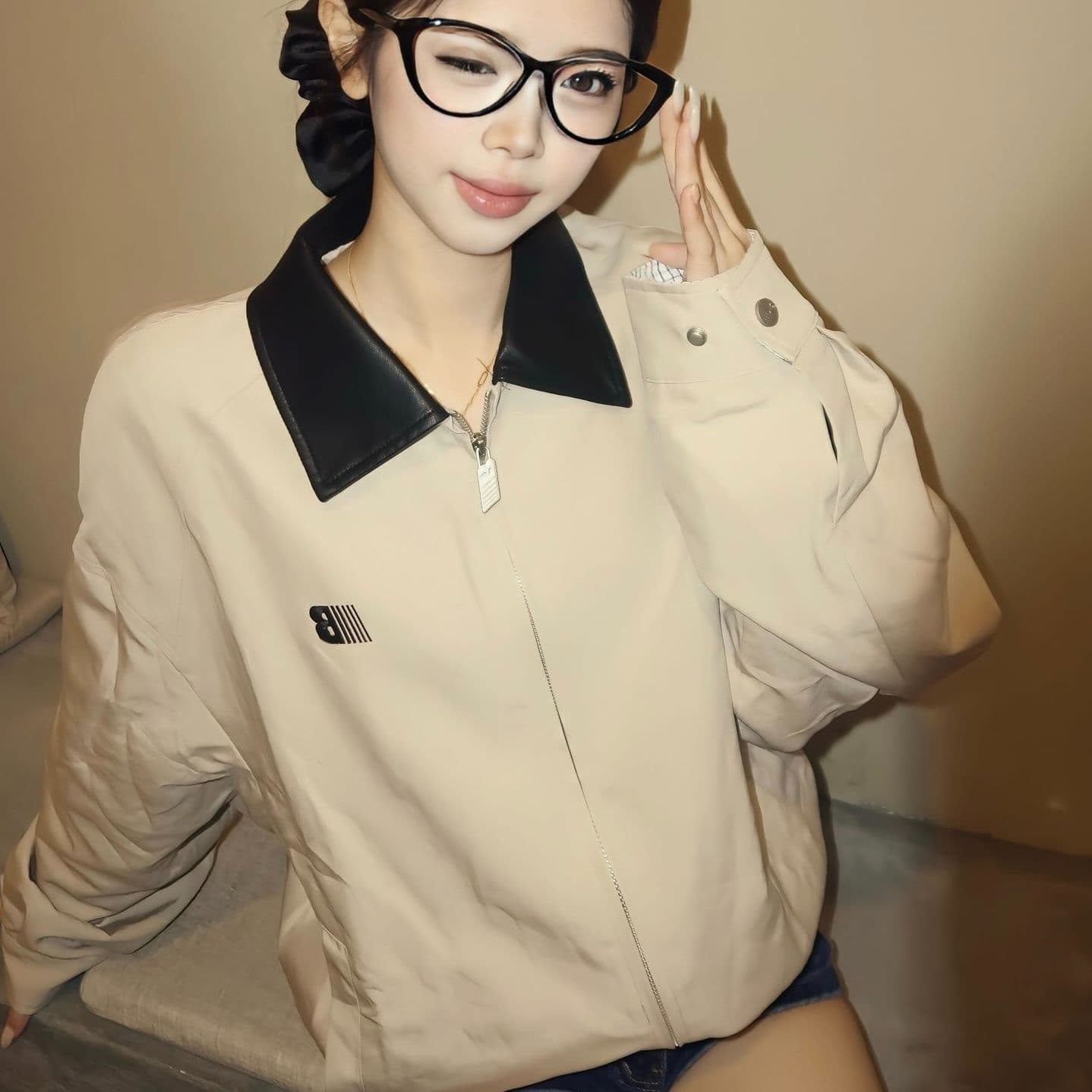 좋은 품질 원본 올린 사람 : 에디션 두꺼운 작은 옥스포드 가죽 고리 여성 코트 봄 가을 새로운 커플 폴로 칼라 재킷