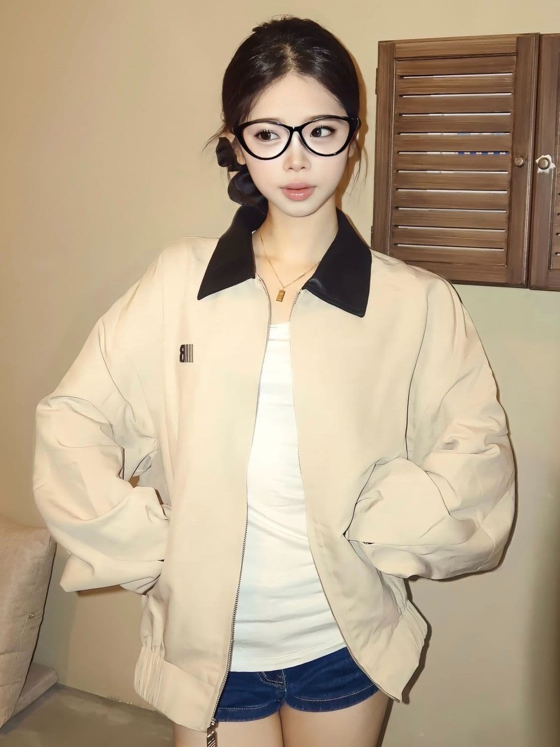 좋은 품질 원본 올린 사람 : 에디션 두꺼운 작은 옥스포드 가죽 고리 여성 코트 봄 가을 새로운 커플 폴로 칼라 재킷 상세 이미지 4
