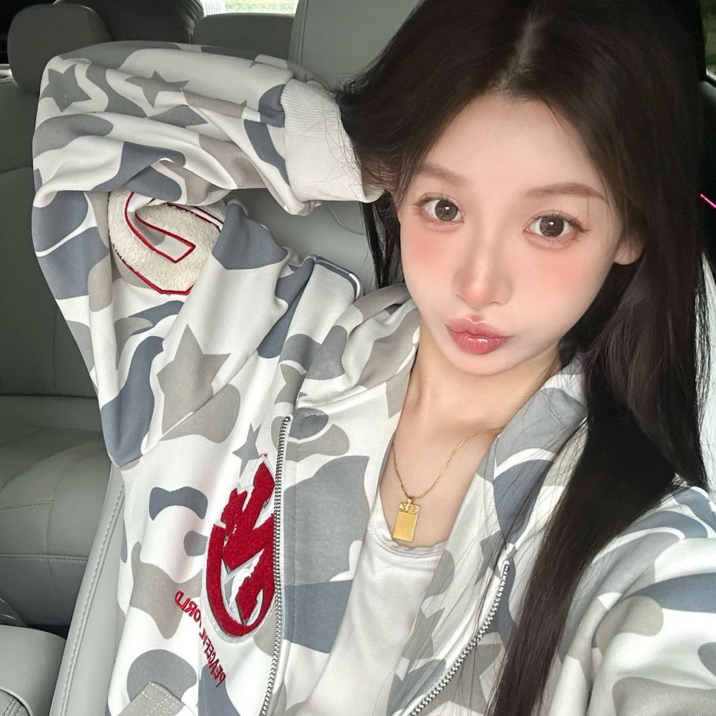 얇은 스타일 털이 있는 백금 지퍼 자수 원본 천 인사이드 펌프 순수한 Mianhua 면 복합 후드티 여성 이미지 5