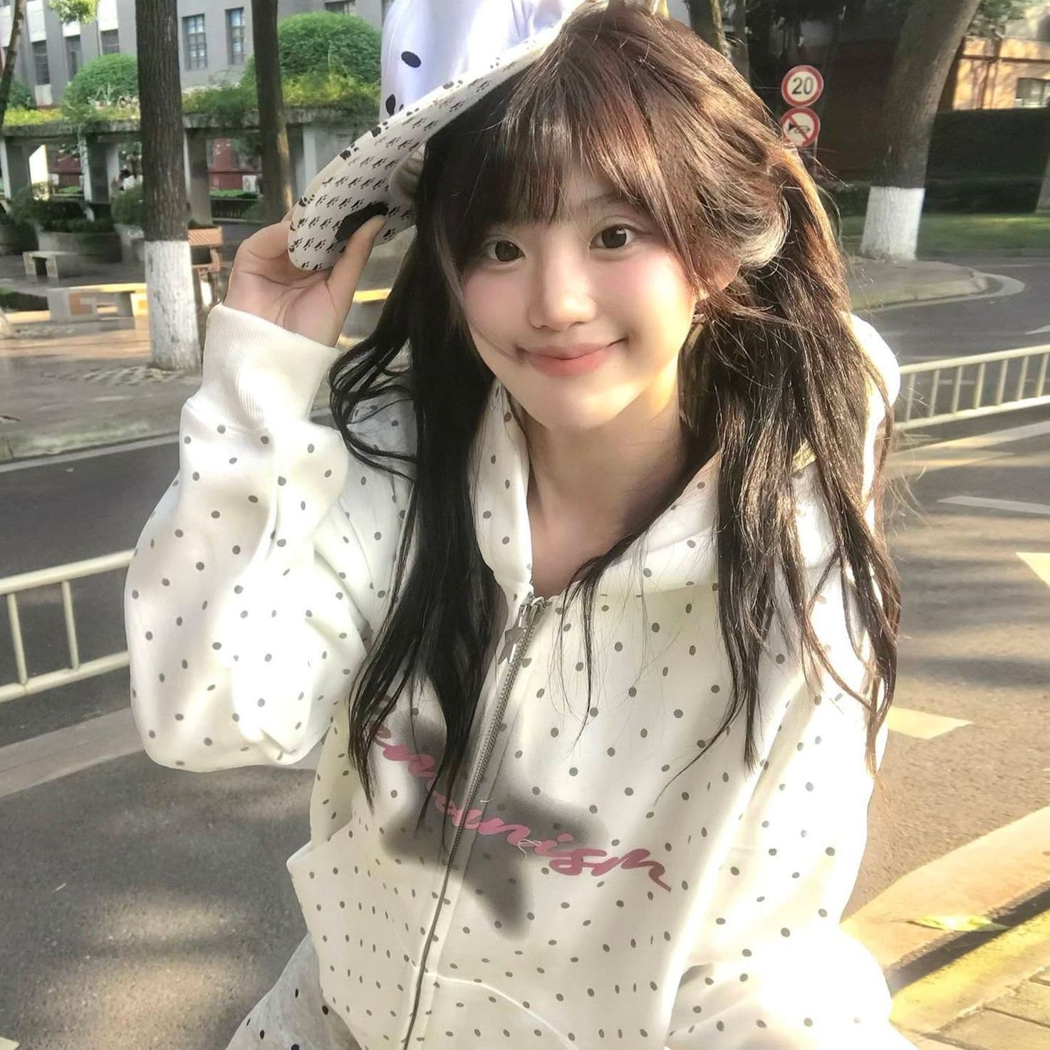 얇은 스타일 발 330 그램 백금 지퍼 이후 패키지 칼라 순수한 Mianhua 면 복합 후드티 여성 이미지 5