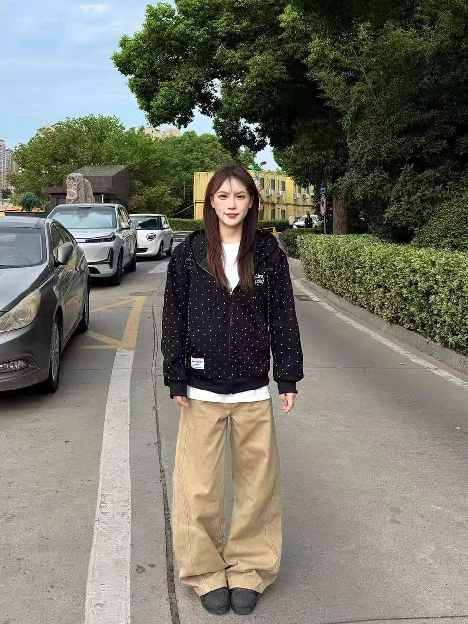 얇은 스타일 이후 패키지 칼라 순수한 Mianhua 면 복합 후드티 여성 상세 이미지 2