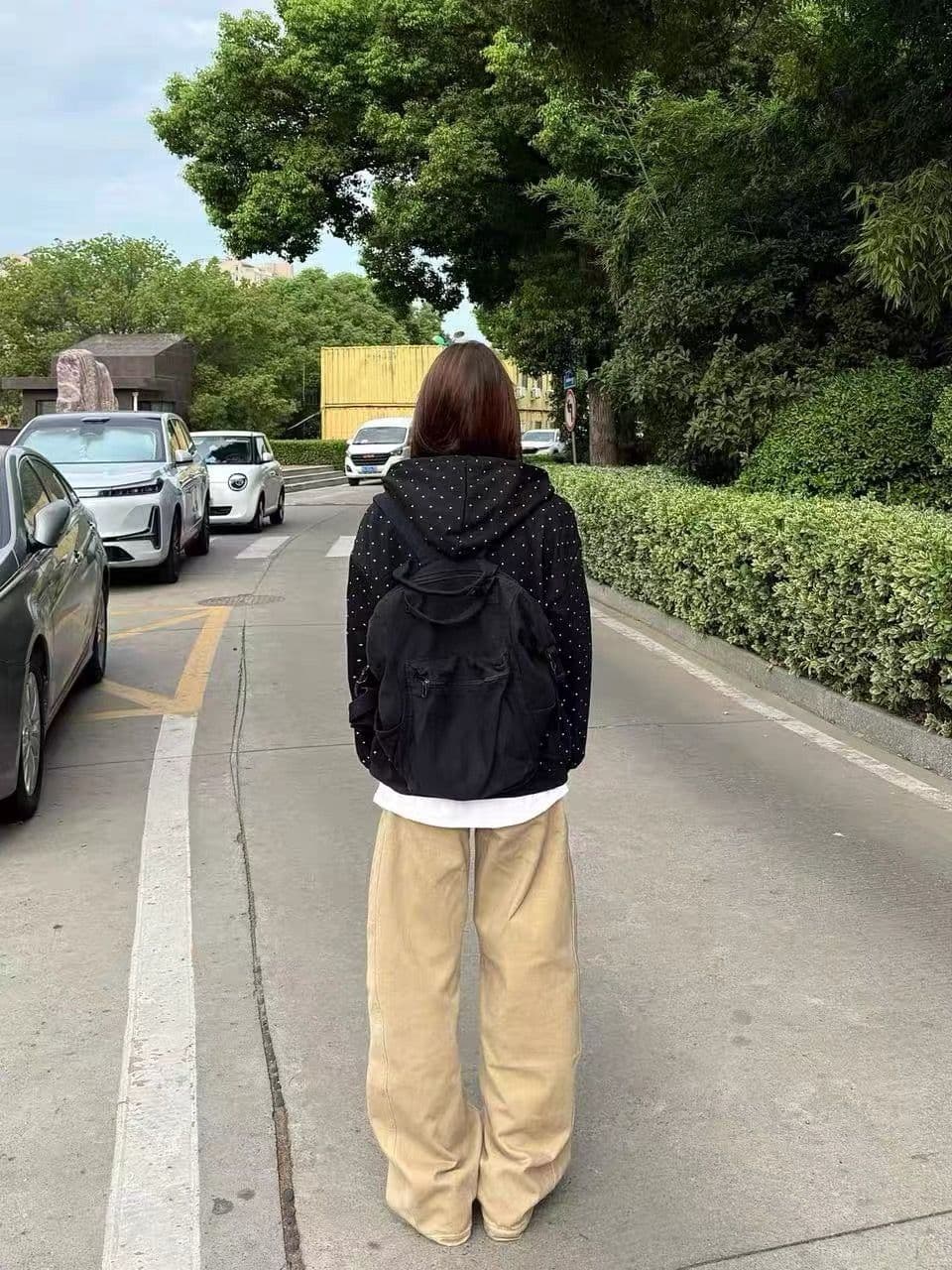얇은 스타일 이후 패키지 칼라 순수한 Mianhua 면 복합 후드티 여성 상세 이미지 5