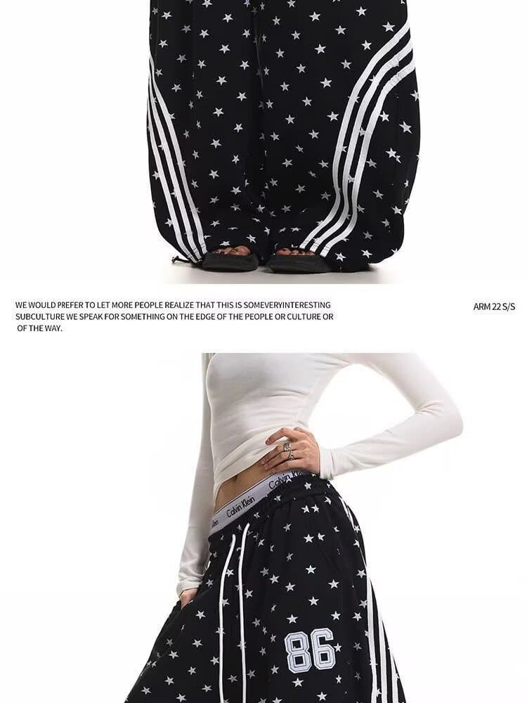 검정색 하이웨이스트 도트 무늬 와이드 레깅스 바지 봄 가을 착용 가져 가라. 루즈핏 슬림해 보이는 스트레이트 펌프 로프 캐주얼 바지 상세 이미지 17