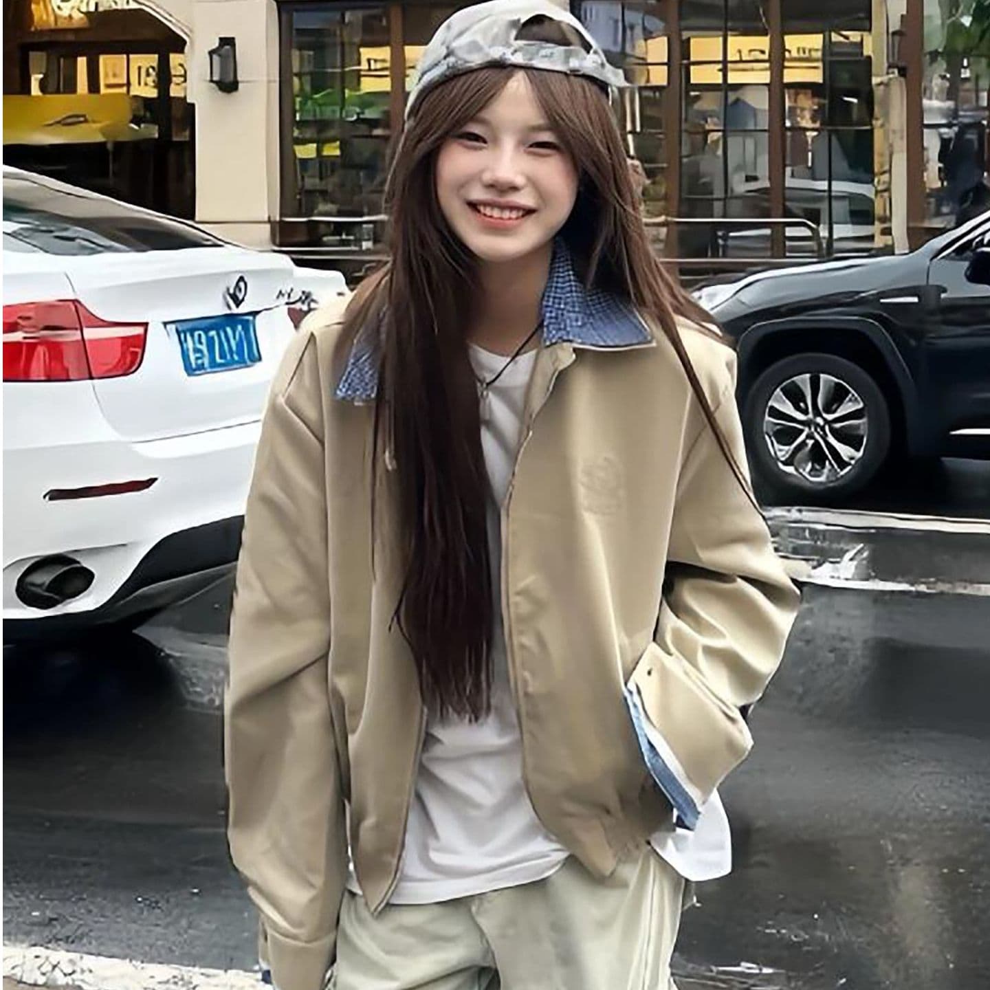 얇은 스타일 털이 있는 백금 지퍼 자수 원본 천 인사이드 펌프 순수한 Mianhua 면 복합 후드티 여성