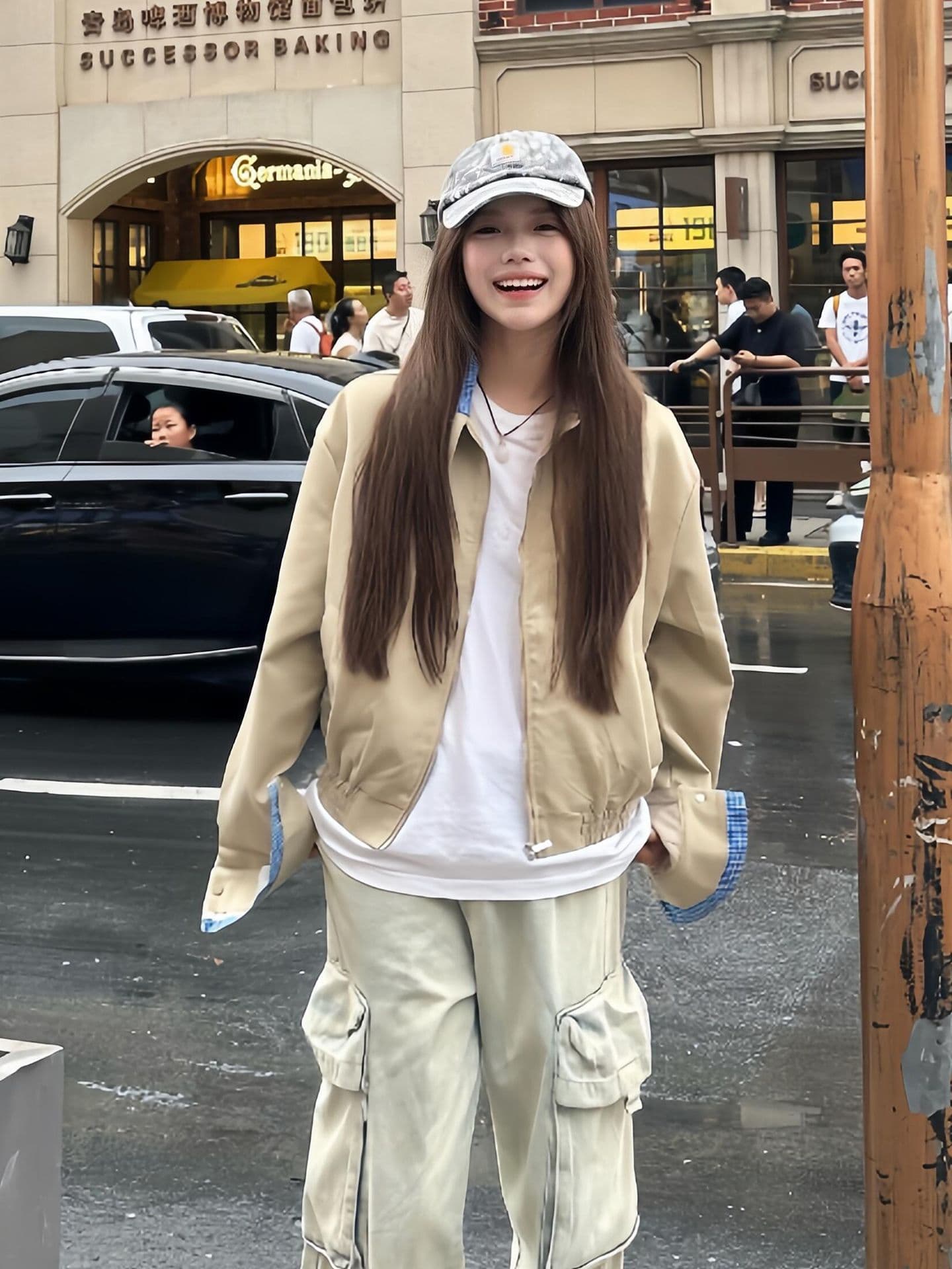얇은 스타일 털이 있는 백금 지퍼 자수 원본 천 인사이드 펌프 순수한 Mianhua 면 복합 후드티 여성 상세 이미지 5