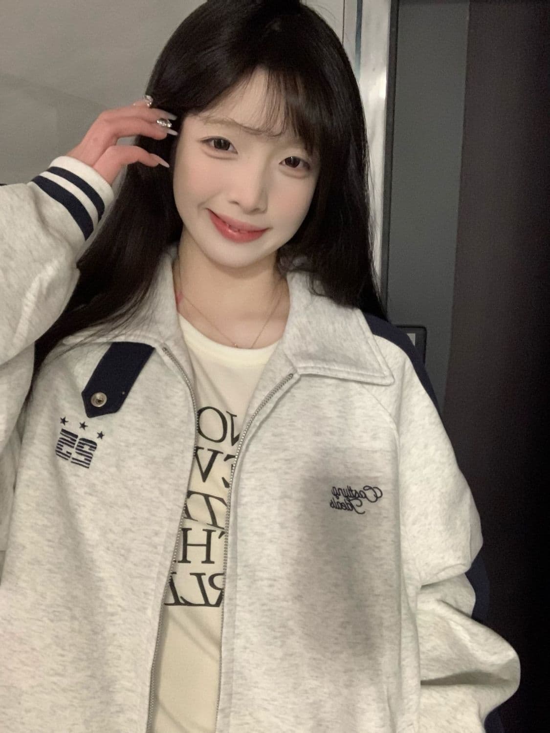 얇은 스타일 털이 있는 원본 솜씨 순수한 Mianhua 면 복합 후드티 여성 상세 이미지 3