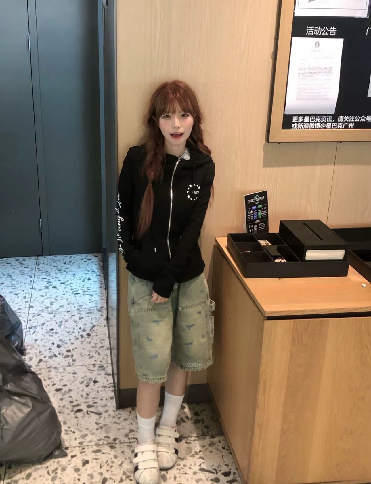백금 지퍼 95 면 5 암모니아 Lun 이후 패키지 칼라 광저우 원본 원단 후드티 여성 상세 이미지 11
