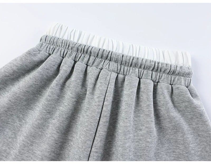 원본 더블 허리 머리 아메리칸 낙서 알파벳 측면 3개 바 마 오래된 웨이 바지 루즈핏 넓은 다리 캐주얼 긴 바지 상세 이미지 22