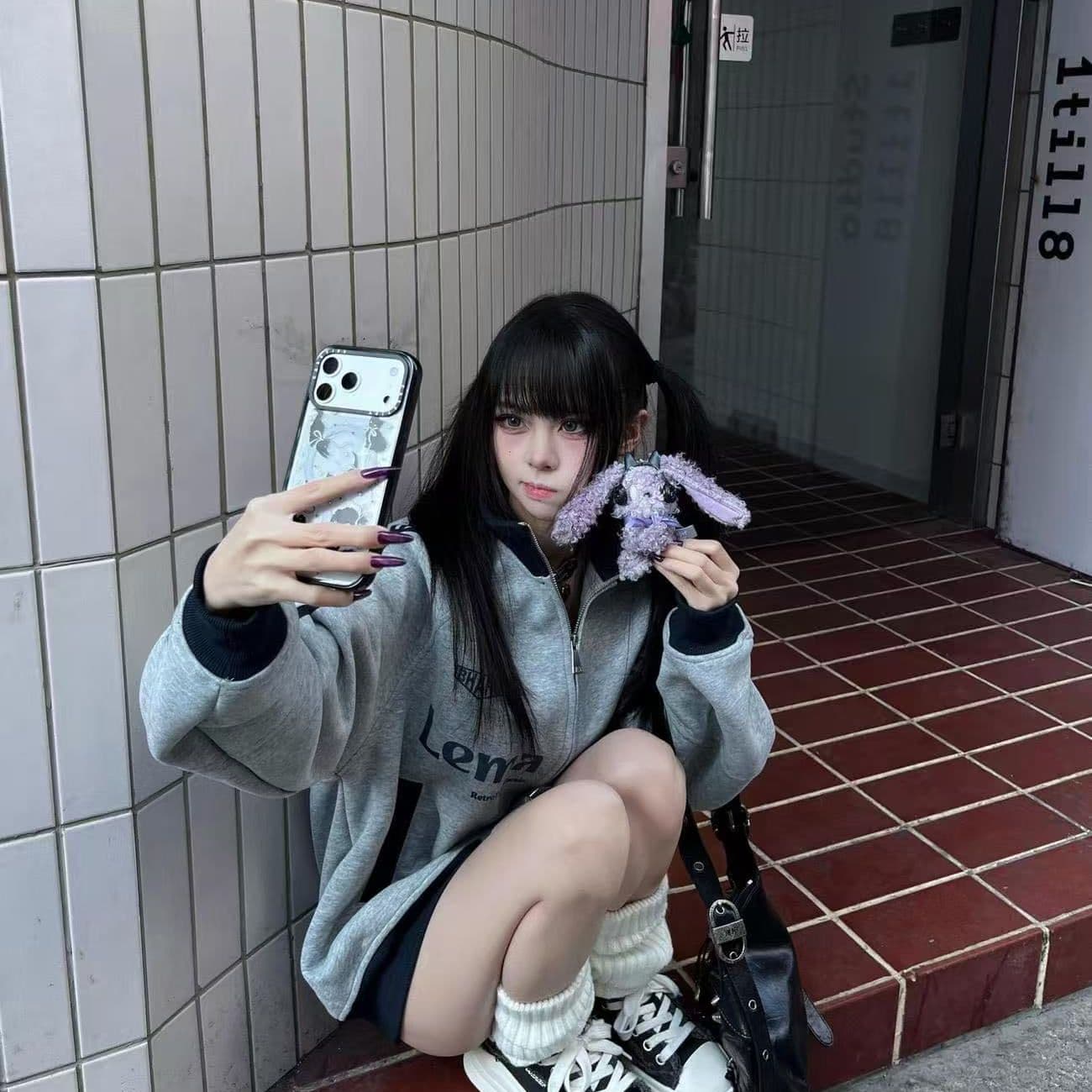 얇은 스타일 털이 있는 이후 패키지 기사 프린트 순수한 Mianhua 면 복합 후드티 여성 이미지 3
