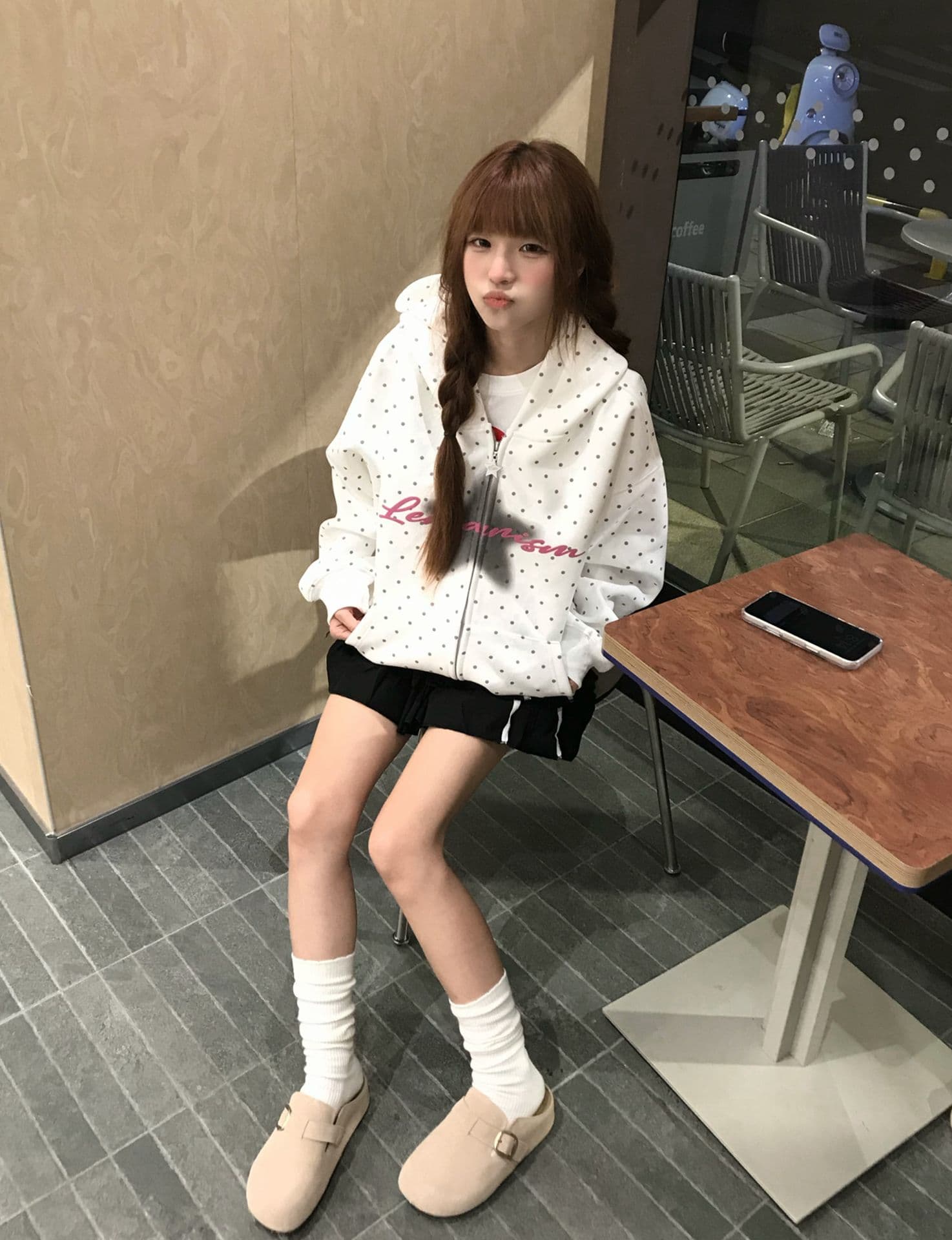 얇은 스타일 발 330 그램 백금 지퍼 이후 패키지 칼라 순수한 Mianhua 면 복합 후드티 여성