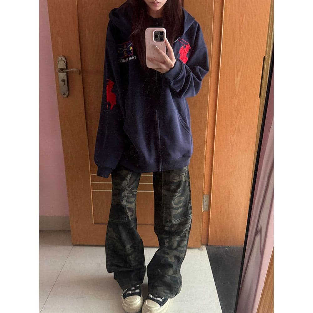 얇은 스타일 털이 있는 자수 이후 패키지 칼라 순수한 Mianhua 면 복합 후드티 여성