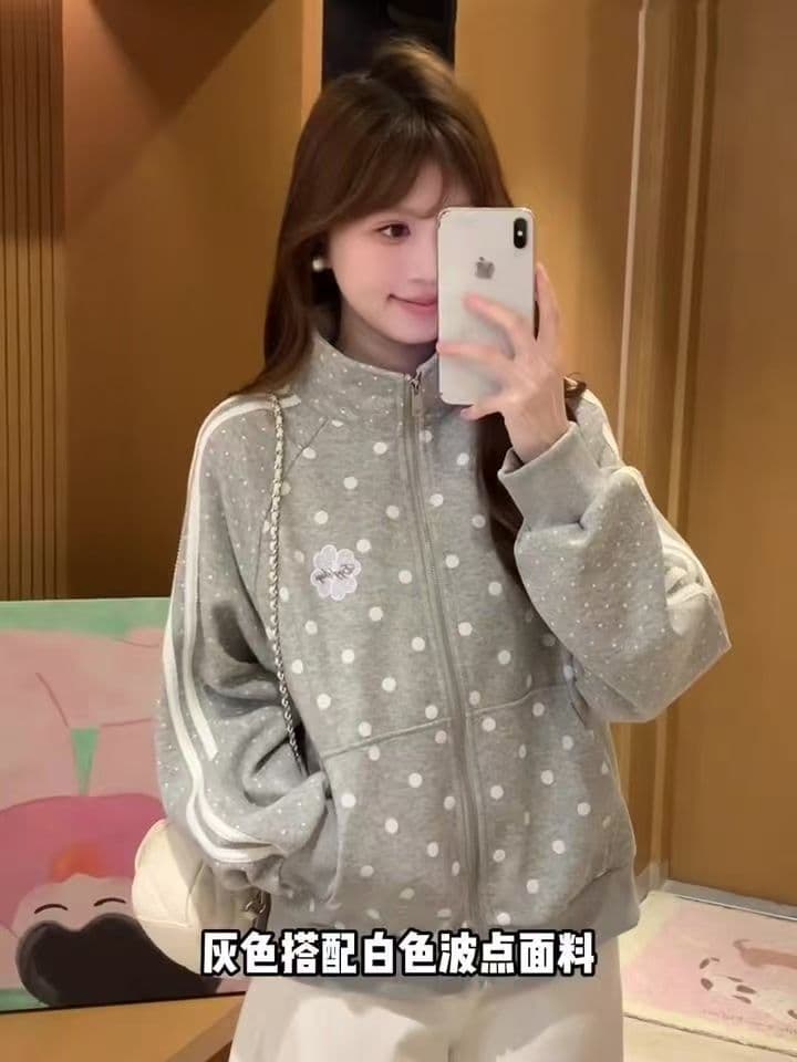얇은 스타일 털이 있는 이후 패키지 기사 레이스 타이로드 순수한 Mianhua 면 복합 후드티 여성 상세 이미지 1