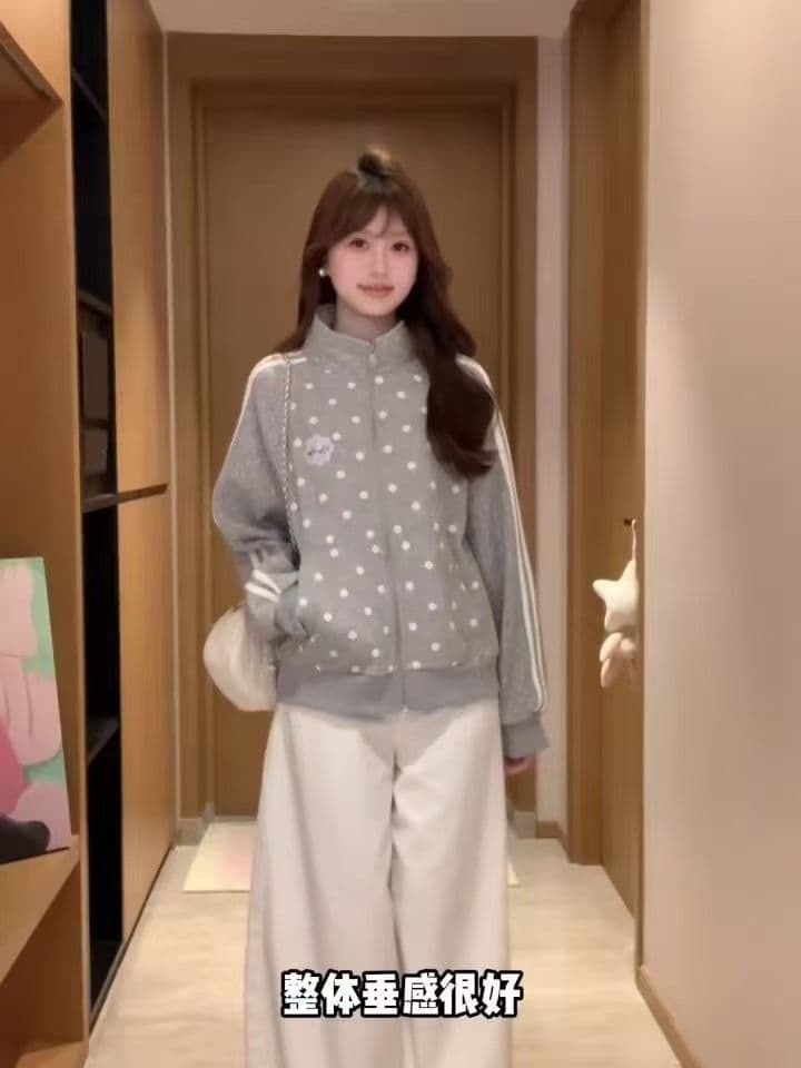 얇은 스타일 털이 있는 이후 패키지 기사 레이스 타이로드 순수한 Mianhua 면 복합 후드티 여성 상세 이미지 2