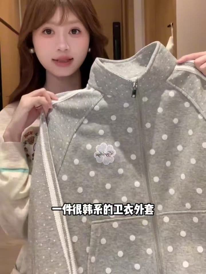 얇은 스타일 털이 있는 이후 패키지 기사 레이스 타이로드 순수한 Mianhua 면 복합 후드티 여성 상세 이미지 3