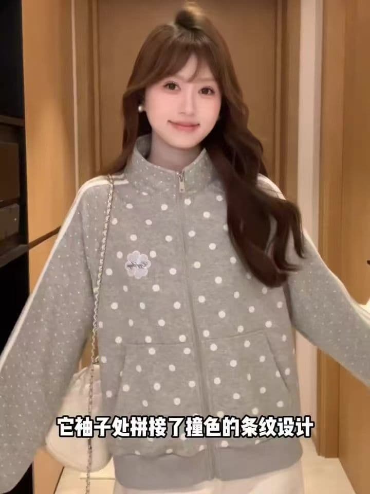 얇은 스타일 털이 있는 이후 패키지 기사 레이스 타이로드 순수한 Mianhua 면 복합 후드티 여성 상세 이미지 5
