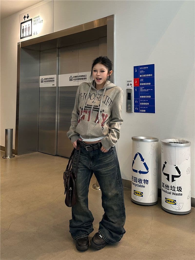순수한 Mianhua 면 쇼트 스타일 후드 티 스웨터 여성 코트 가을 거리 바람 몸매 가꾸기 지퍼 오픈 가디건 2026 상세 이미지 9