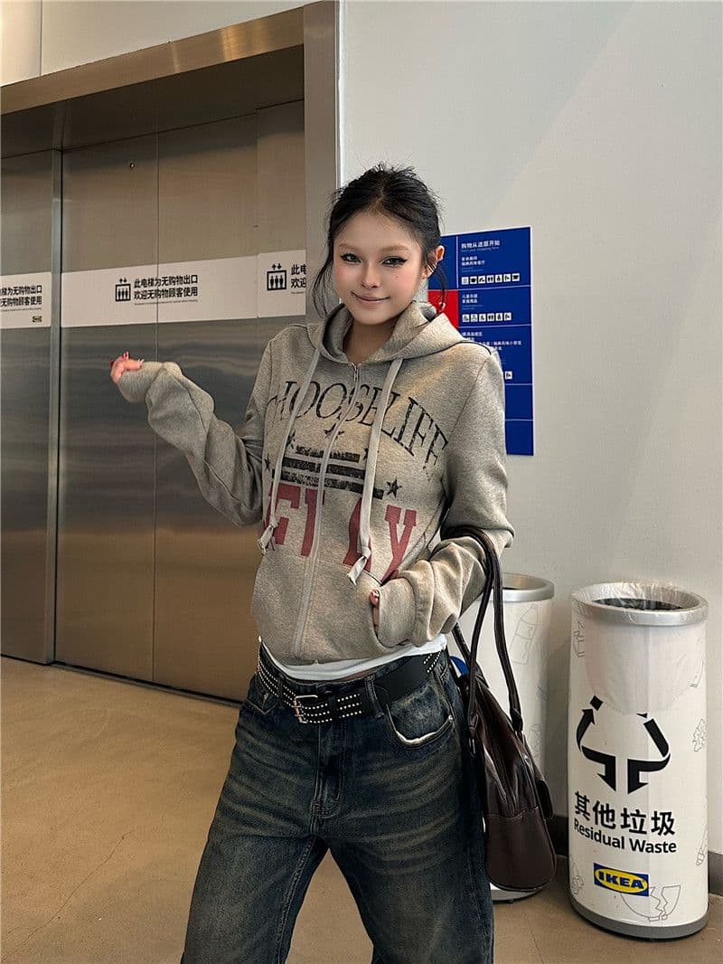순수한 Mianhua 면 쇼트 스타일 후드 티 스웨터 여성 코트 가을 거리 바람 몸매 가꾸기 지퍼 오픈 가디건 2026 상세 이미지 10